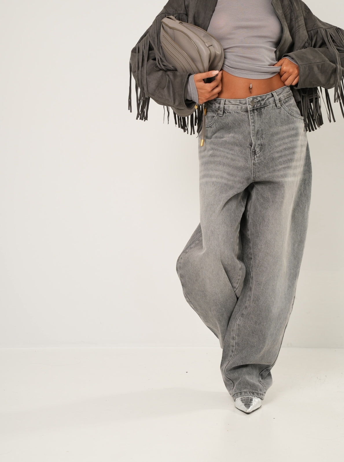 Jeans balloon Camilla grigi
