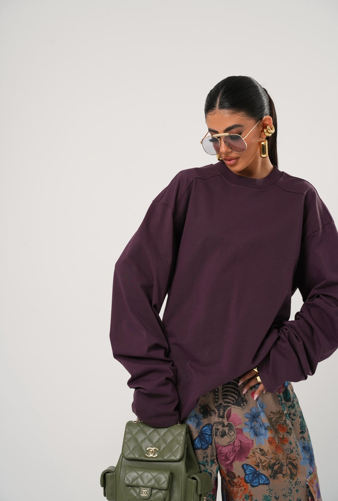 Maglia maniche lunghe Saturn vino