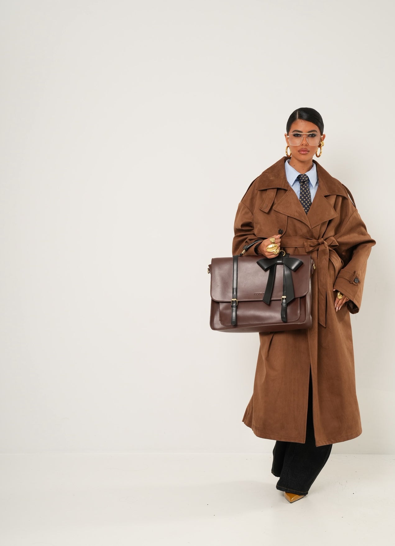 Trench ecocamoscio Elide marrone