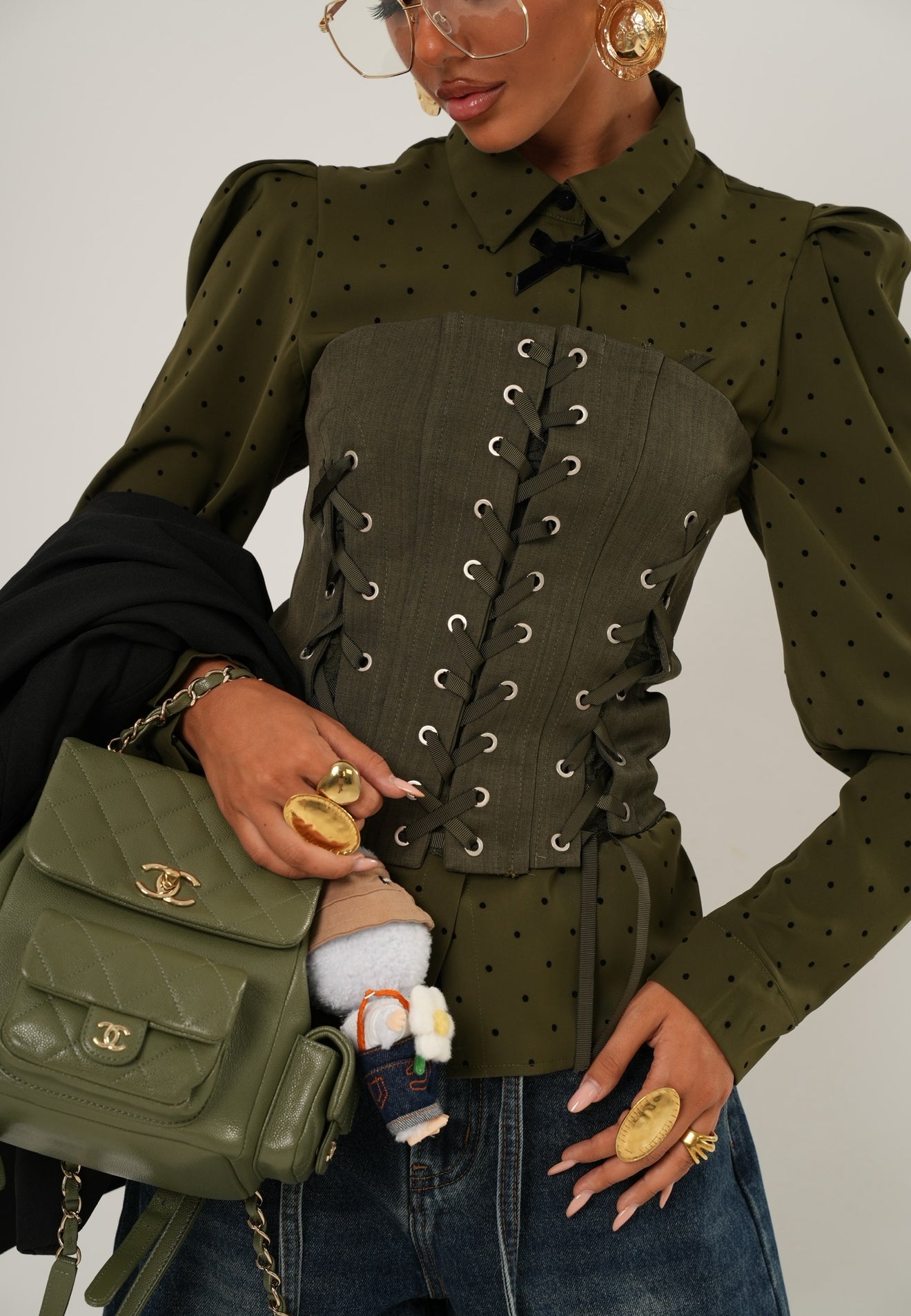 Corsetto stringhe Eloisa verde