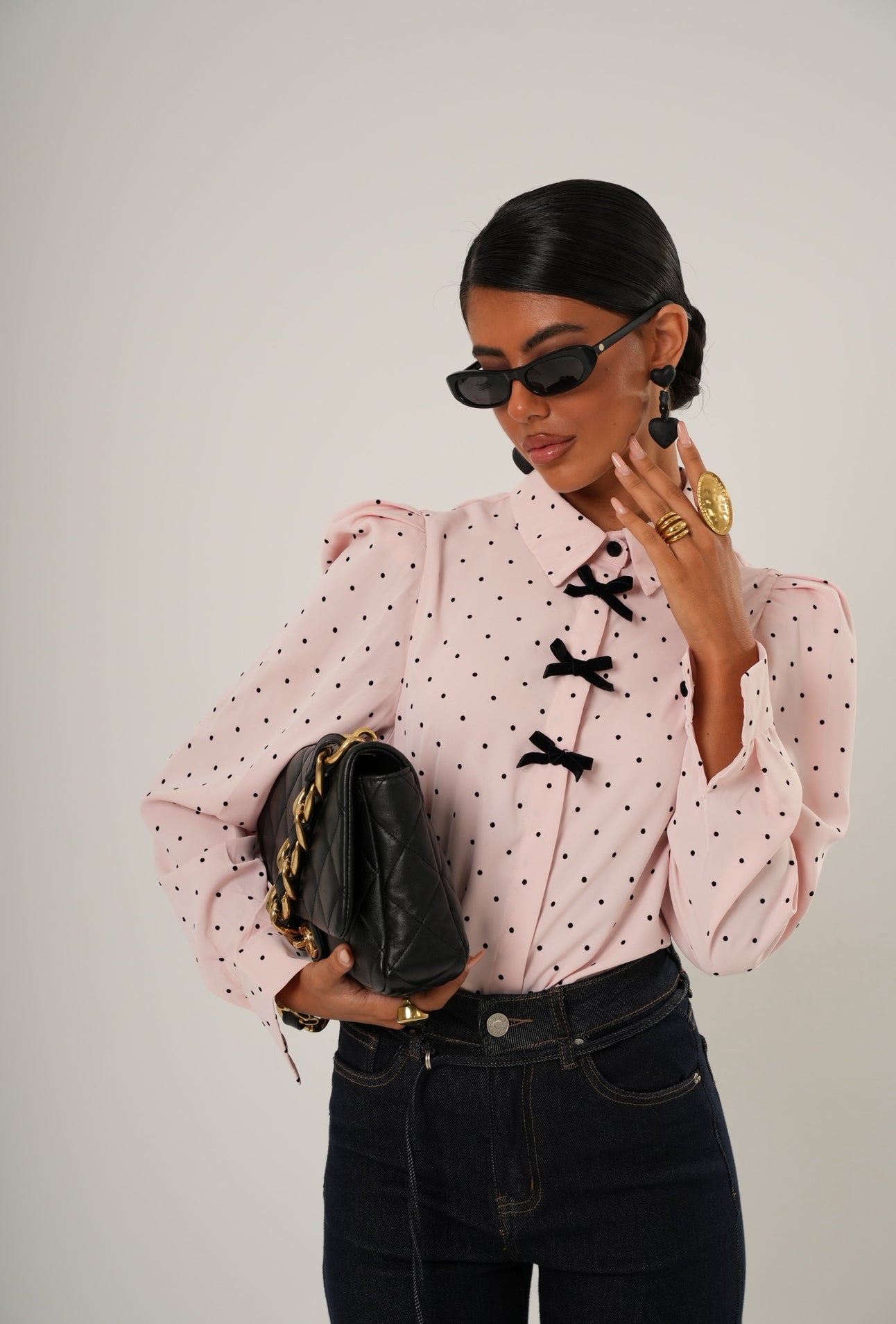 Camicia pois Armonia rosa