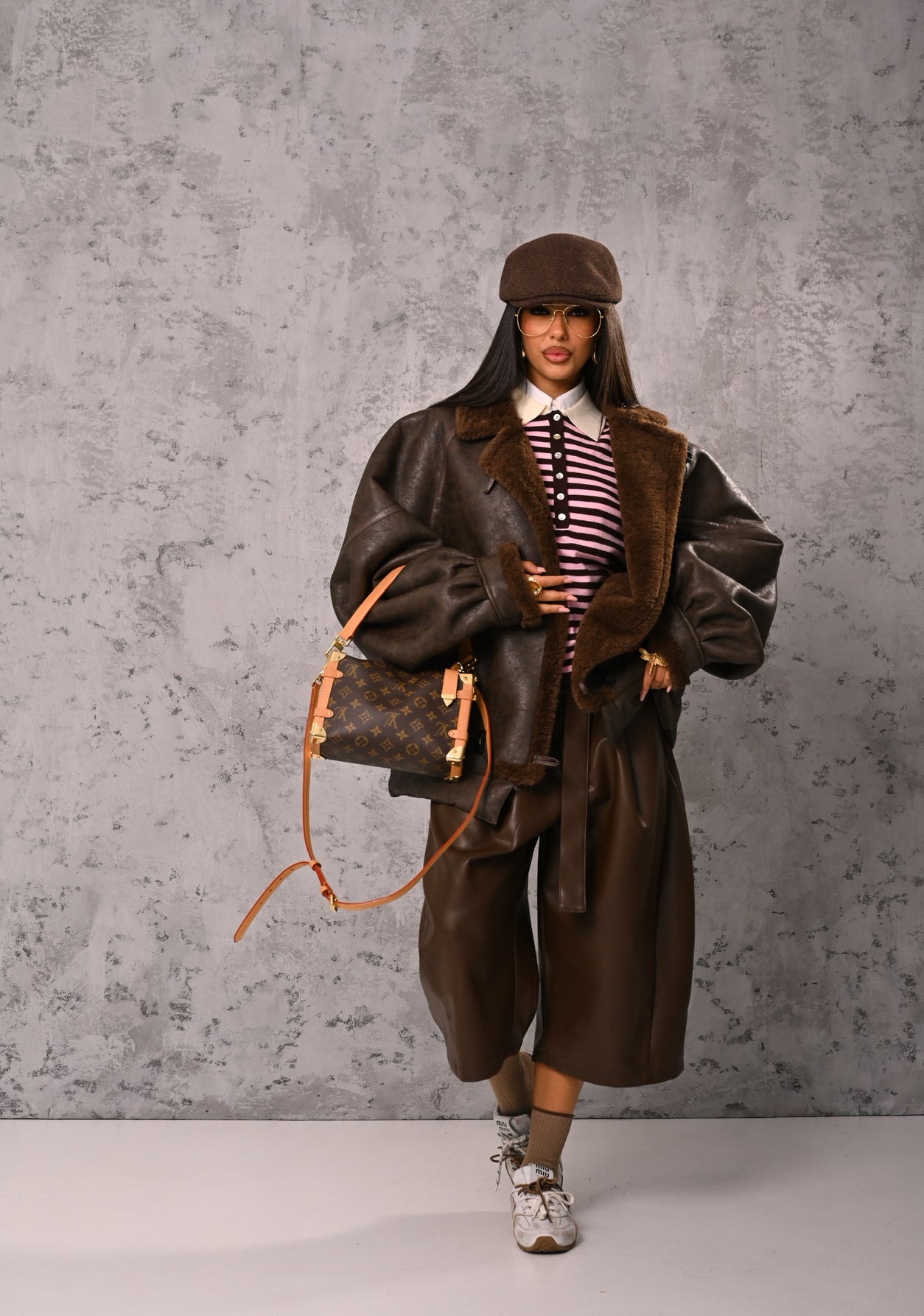 BERMUDA ECOPELLE SARANDA MARRONI