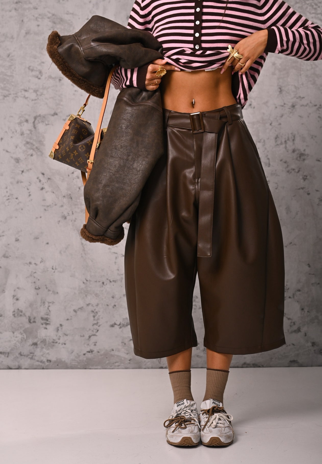 BERMUDA ECOPELLE SARANDA MARRONI