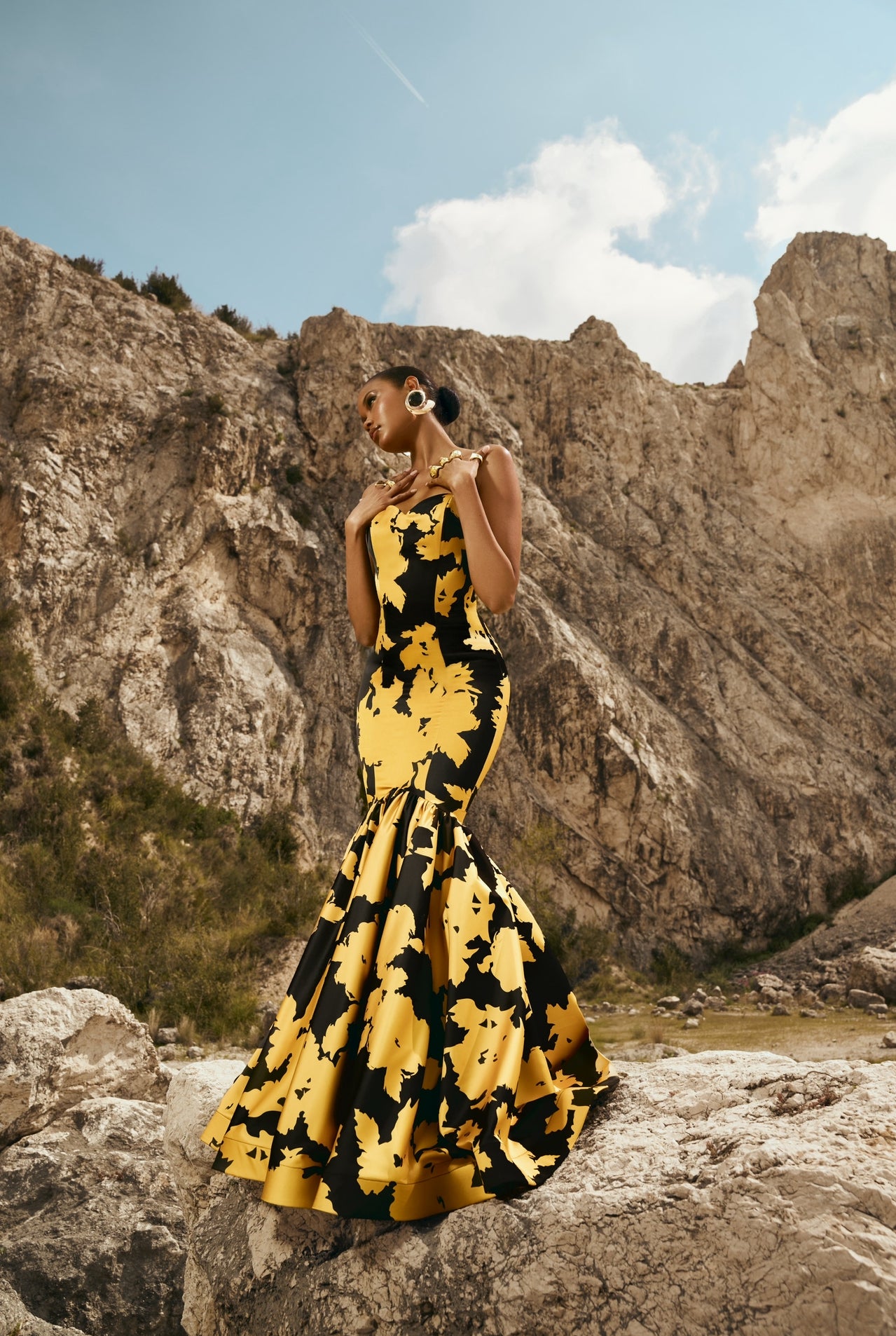 Vestito Angelina giallo/nero