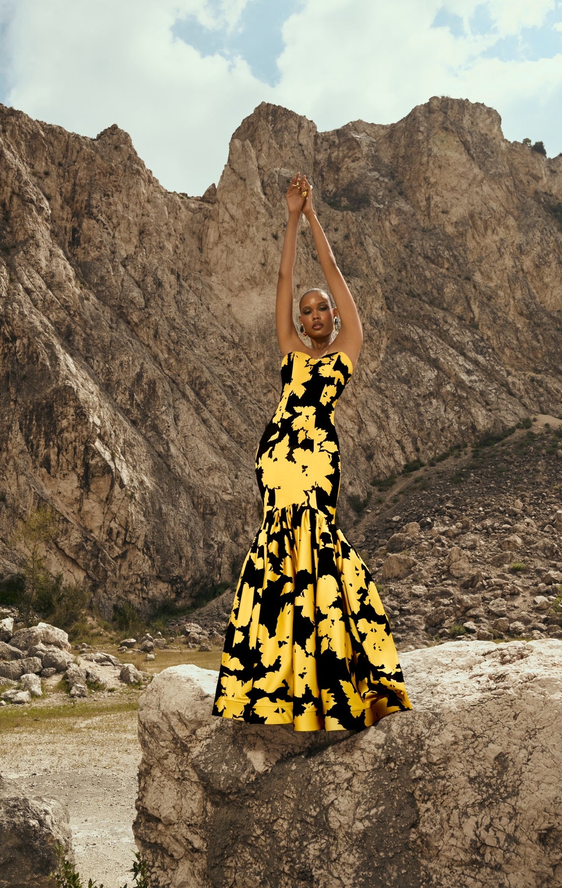 Vestito Angelina giallo/nero