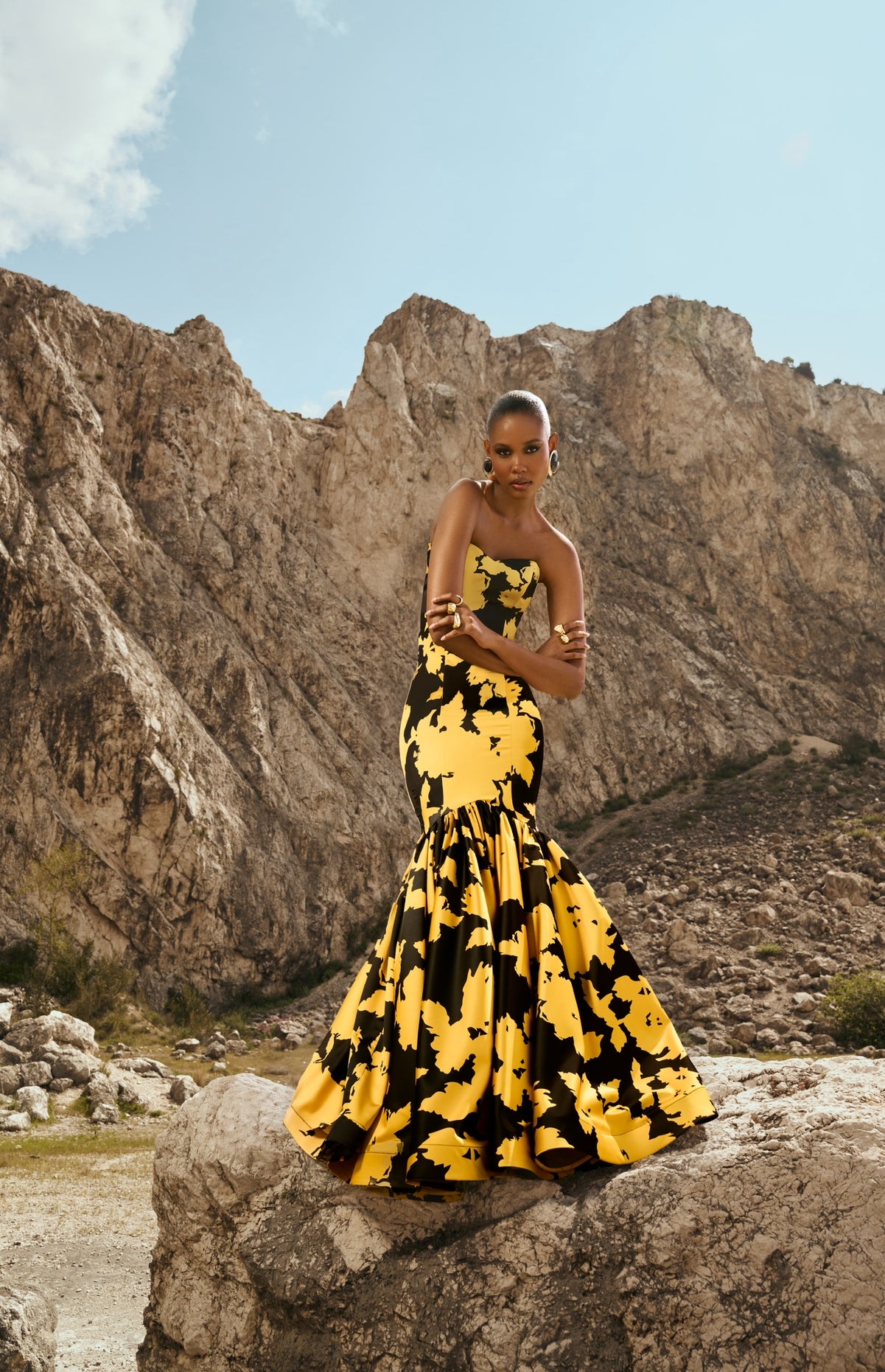 Vestito Angelina giallo/nero