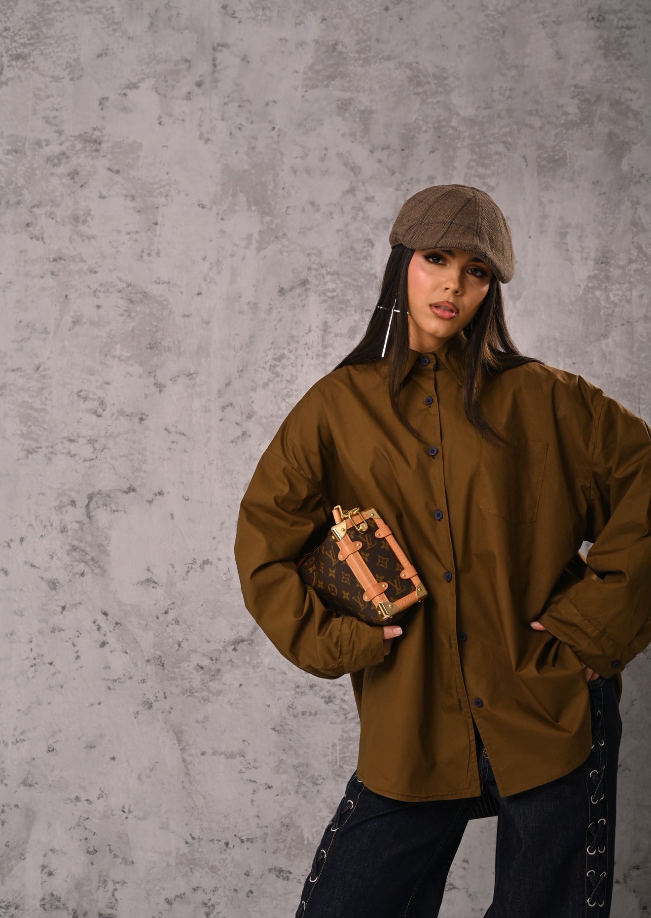 CAMICIA LEANDRA MARRONE DOUBLE FACE