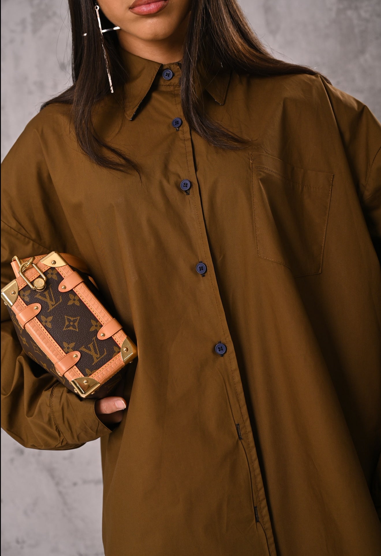 CAMICIA LEANDRA MARRONE DOUBLE FACE