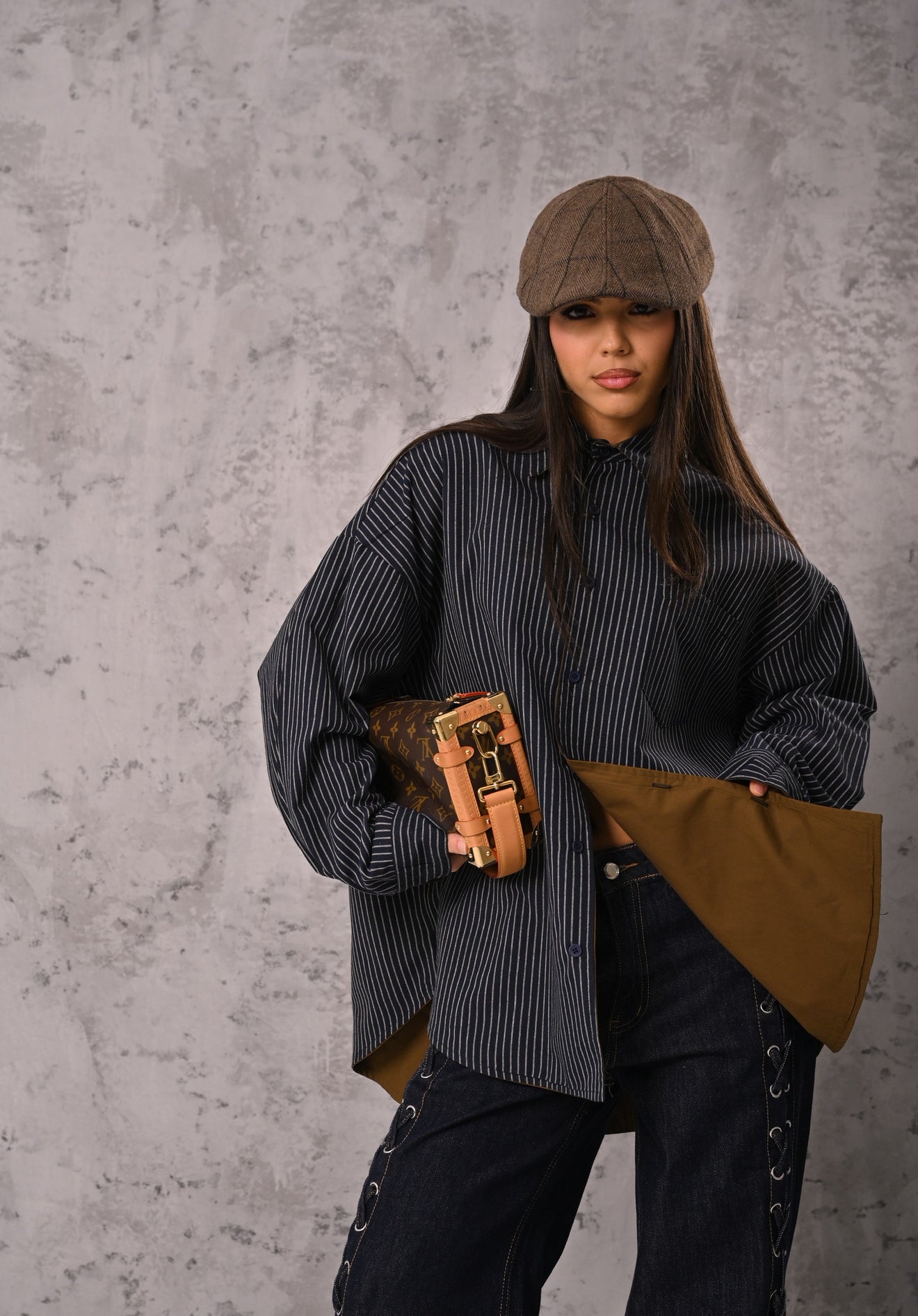 CAMICIA LEANDRA MARRONE DOUBLE FACE