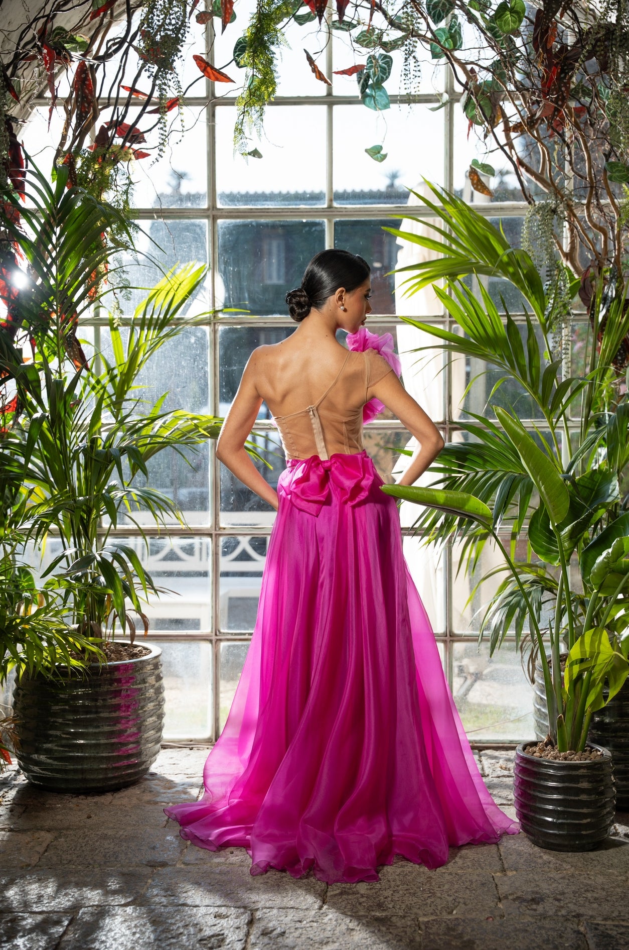 Vestito Vivy's Wedding fucsia 100% SETA