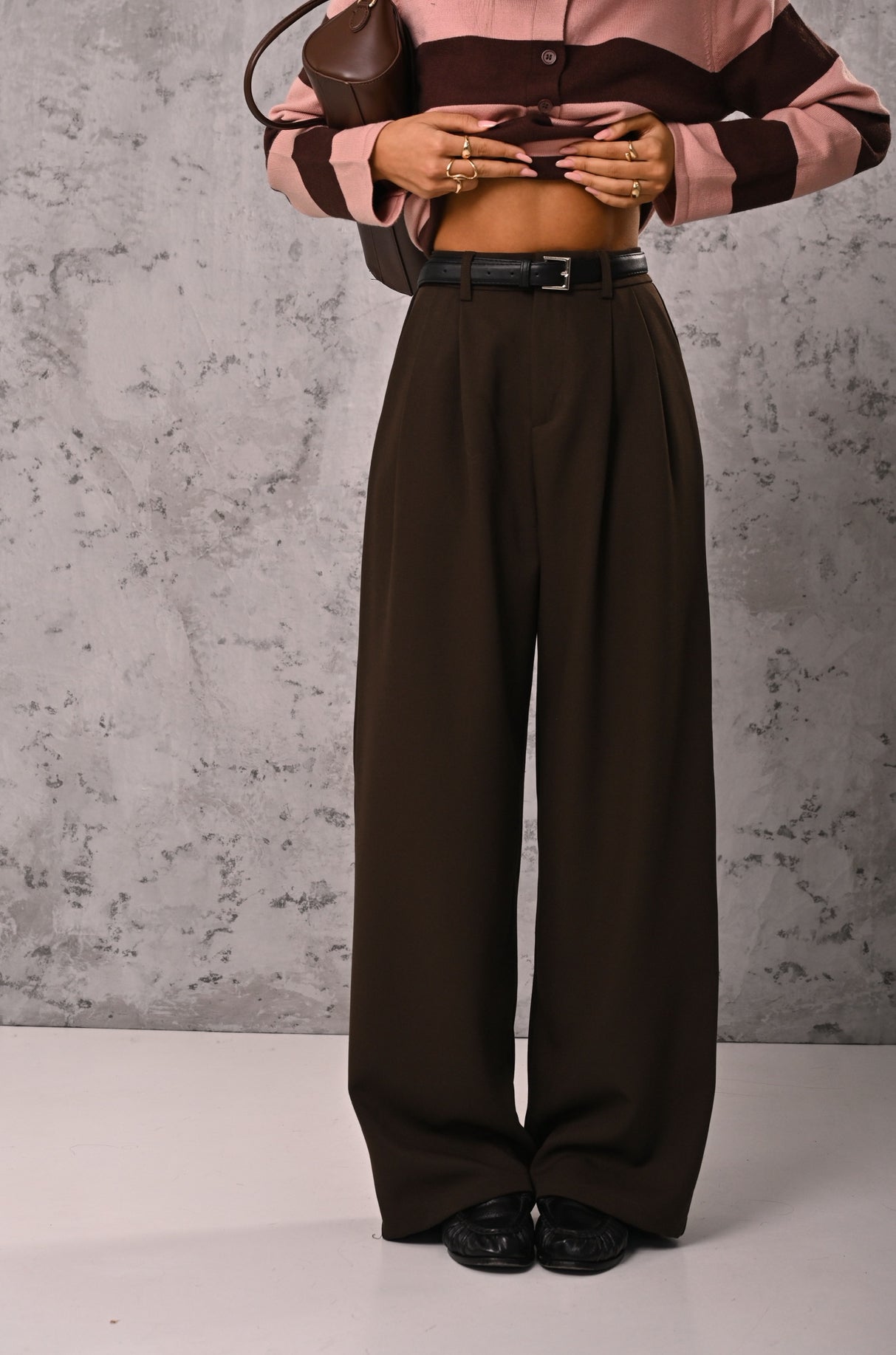 PANTALONI YUMA MARRONI + CINTURA