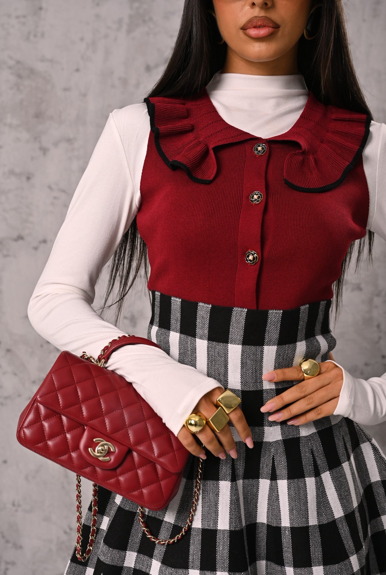 GILET ROUCHES GEMMA BORDEAUX