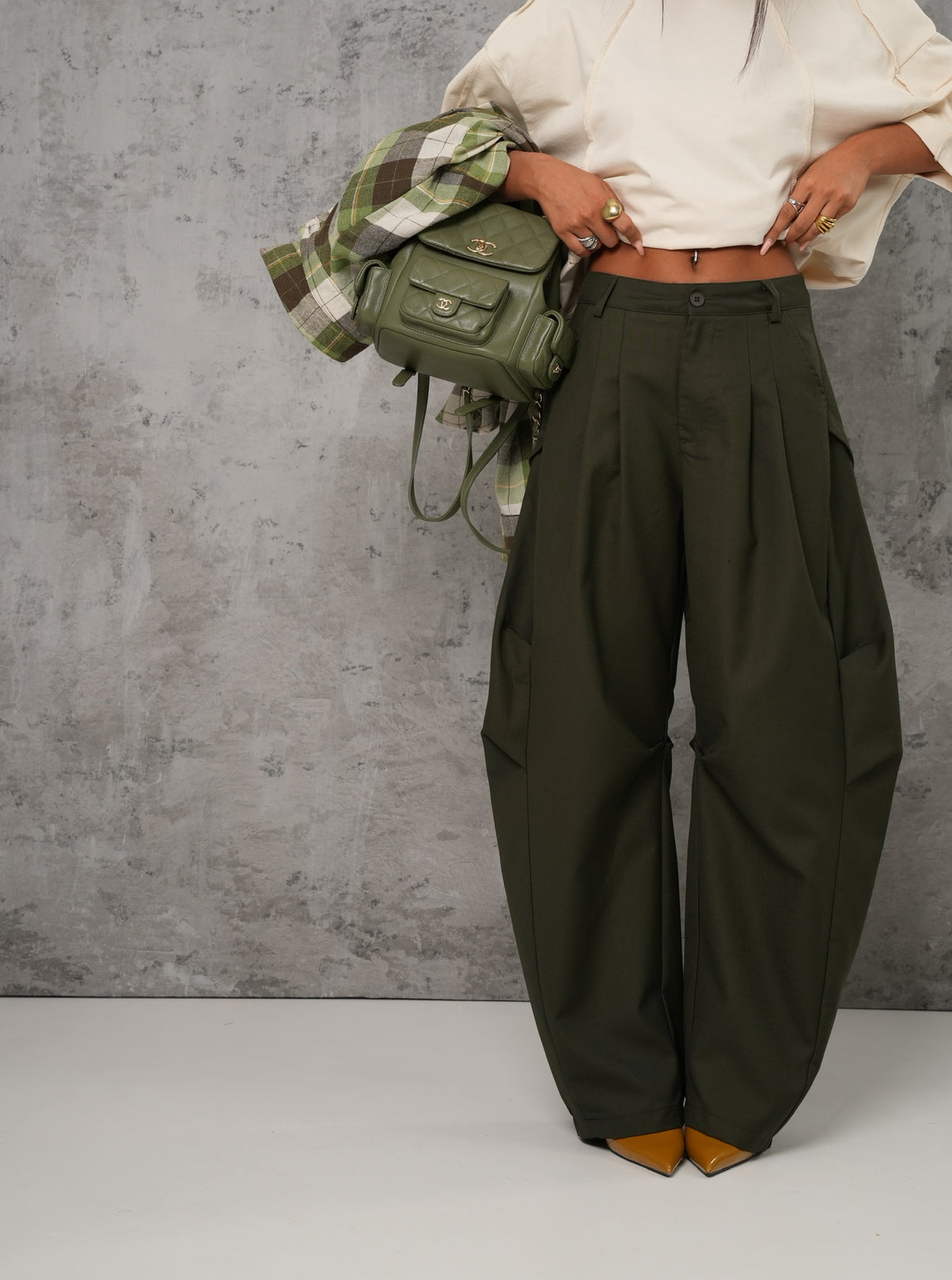 Pantaloni Puffy verdi