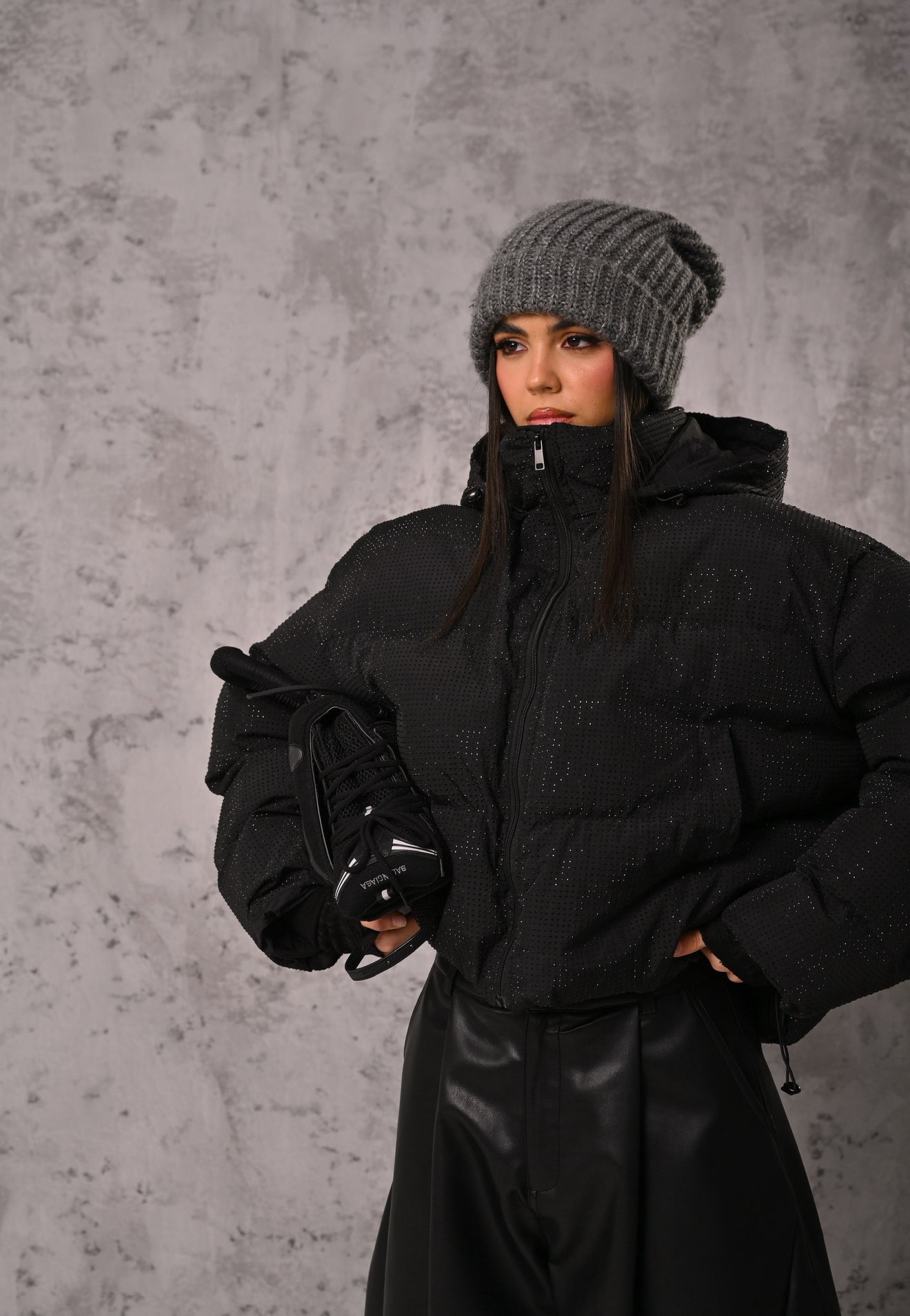 BOMBER STRASS SHINE NERO