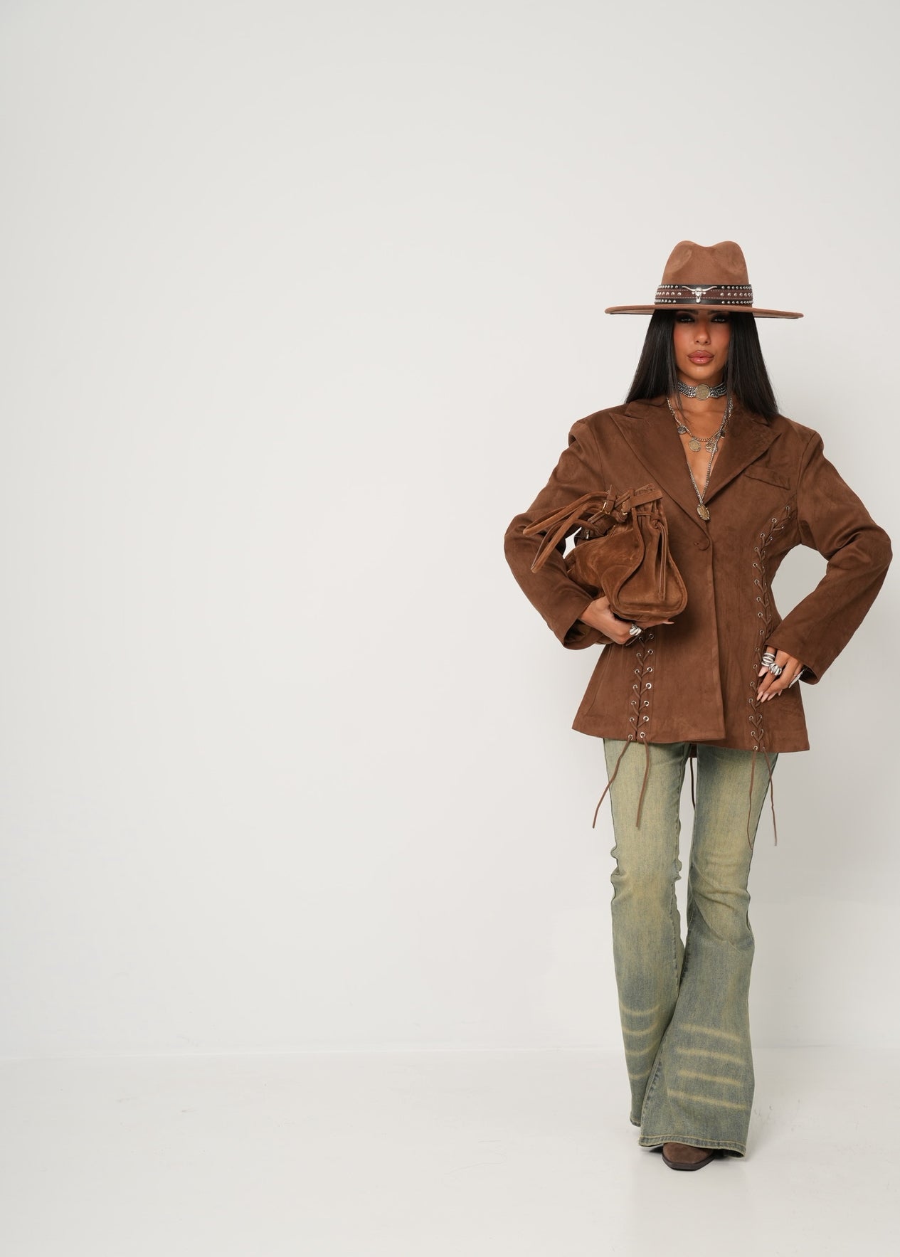 Giacca stringhe Bellatrix marrone