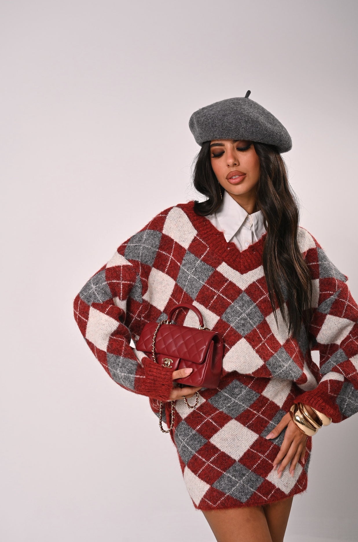 COORDINATO ROMBI BORDEAUX