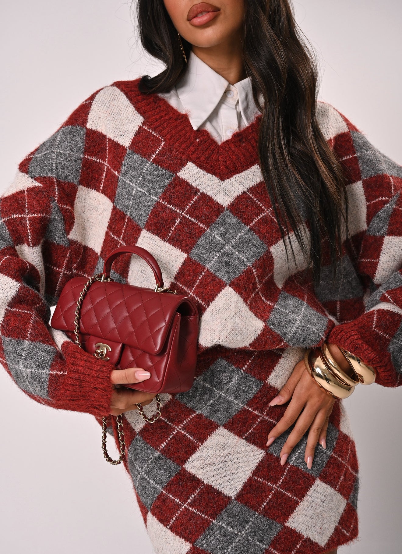 COORDINATO ROMBI BORDEAUX