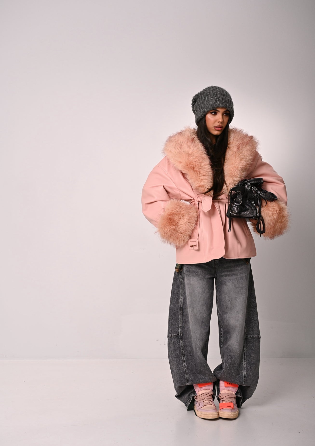 MAGLIA KENDALL GRIGIA/ROSA