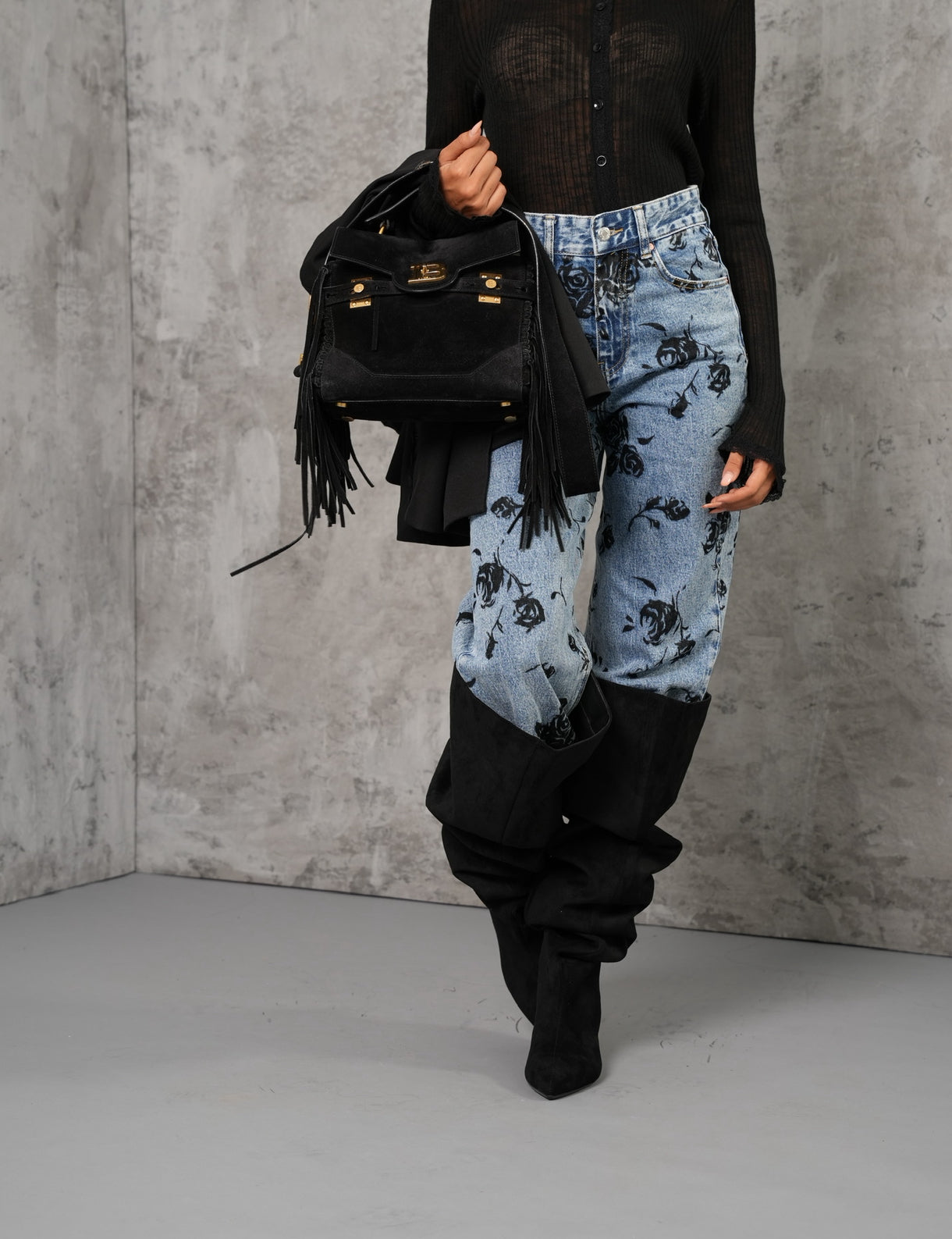 Jeans Rose Nere denim blu