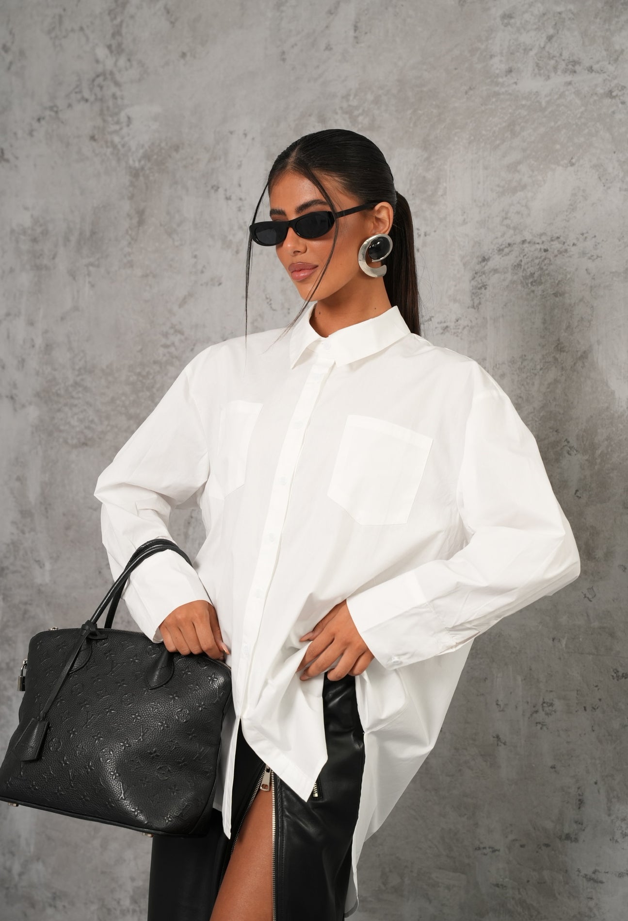 Camicione Asymmetrical bianco