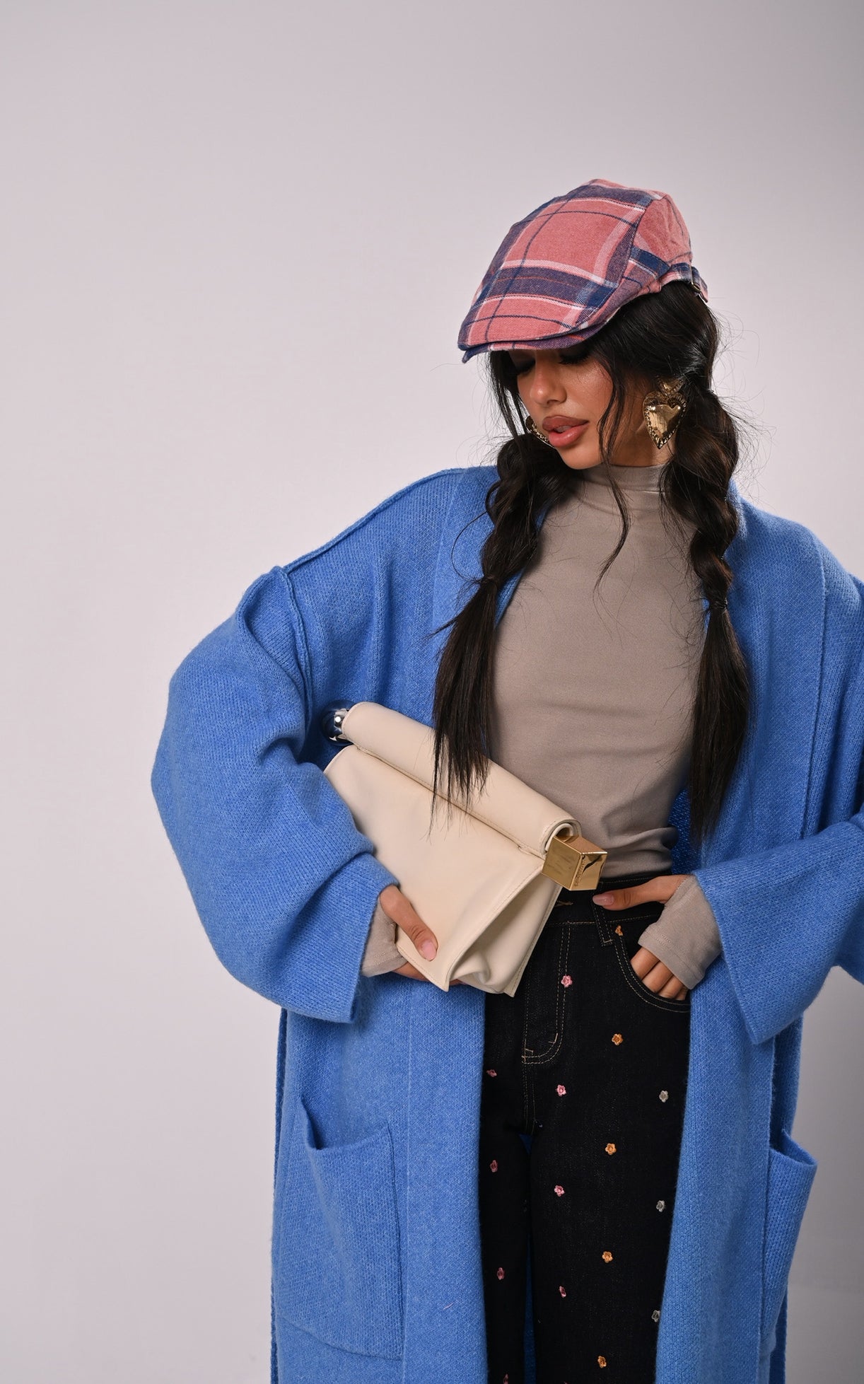 CARDIGAN LUNGO WINTER CELESTE