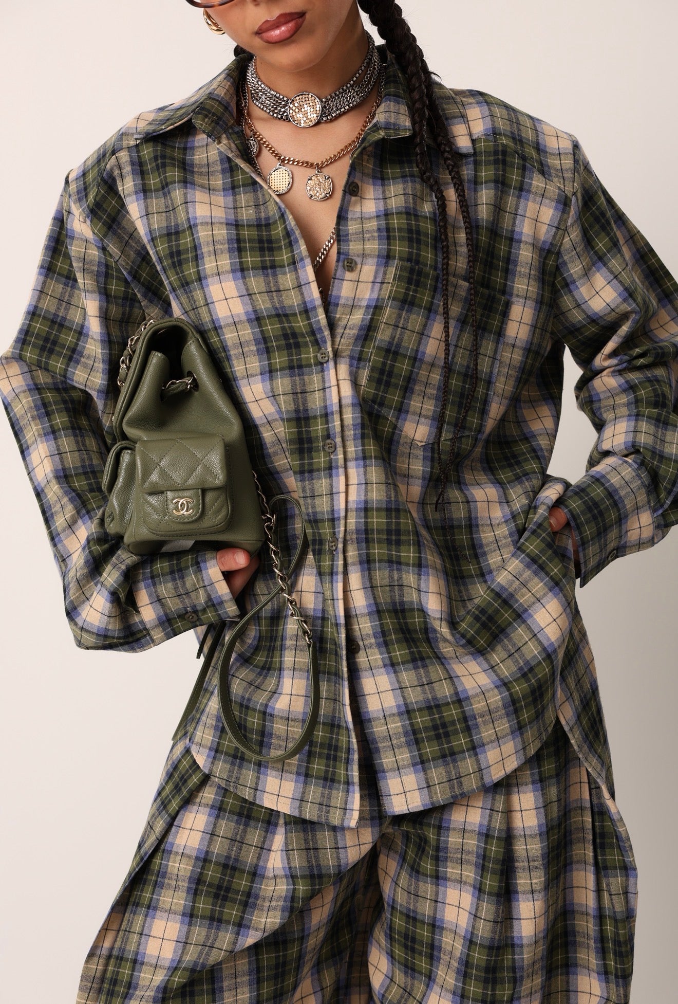 CAMICIA QUADRI MAY VERDE/PANNA