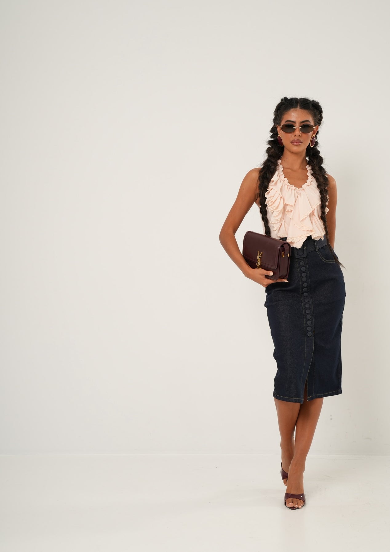 Top rouches Lionela cipria