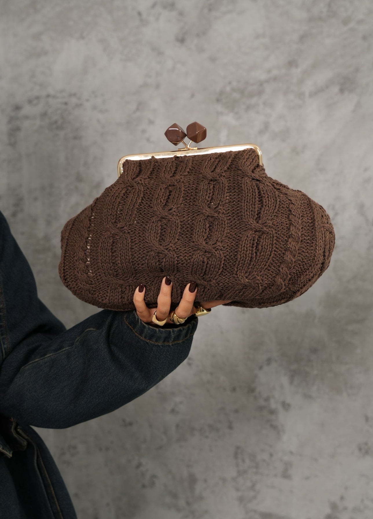 Clutch Braid marrone