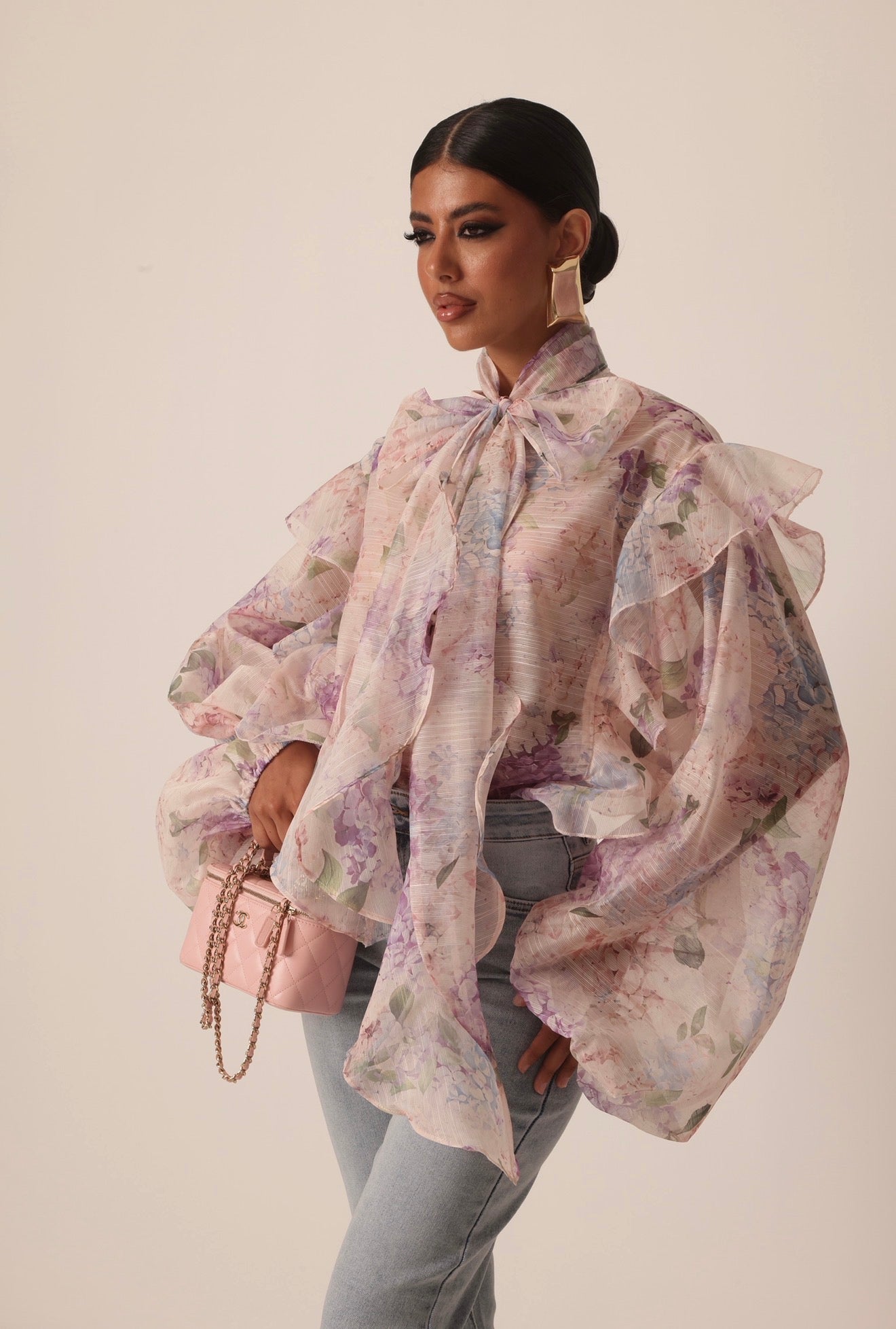 CAMICIA VELATA METEORE FIORATA