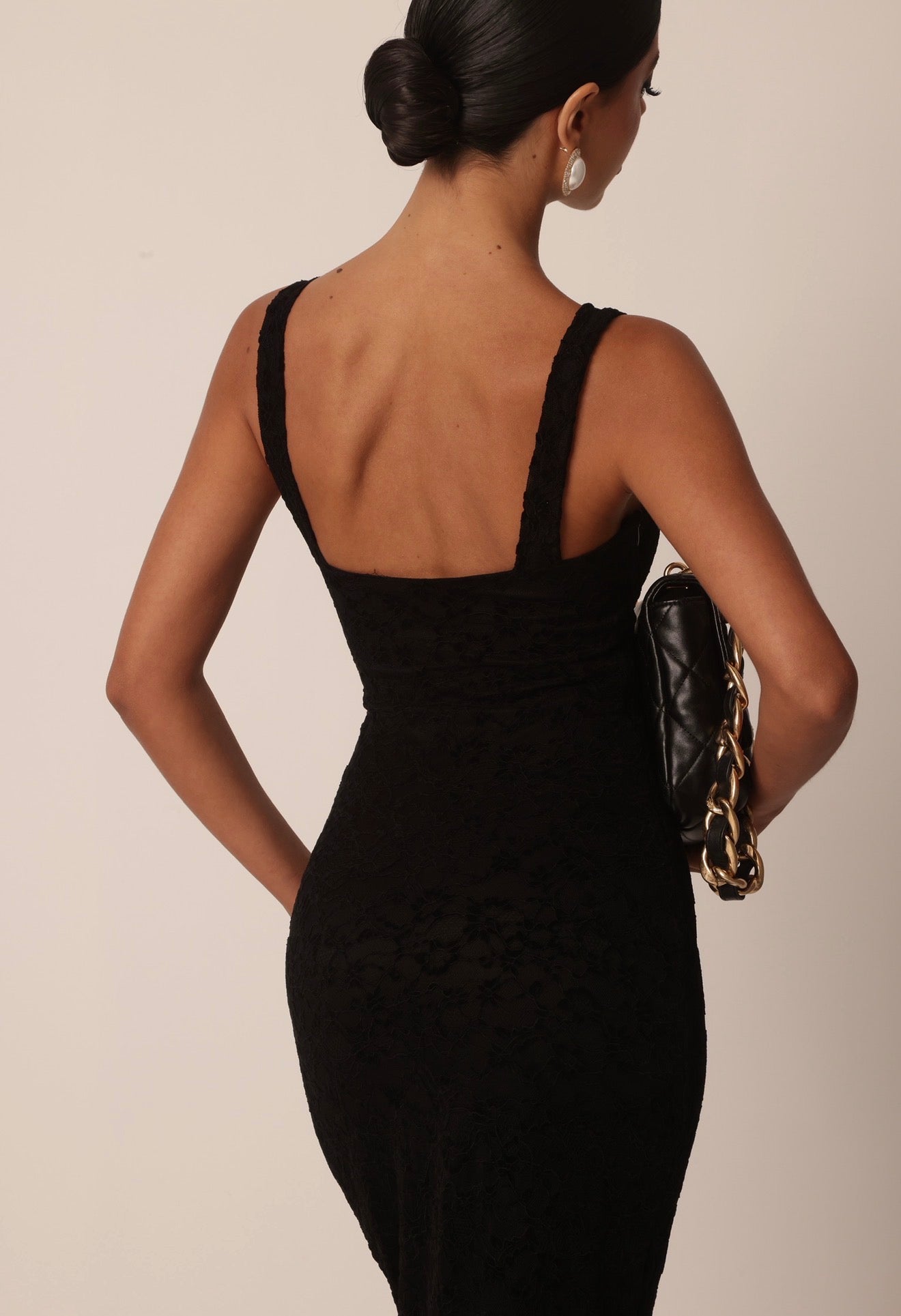 VESTITO PIZZO ROMANTICA NERO