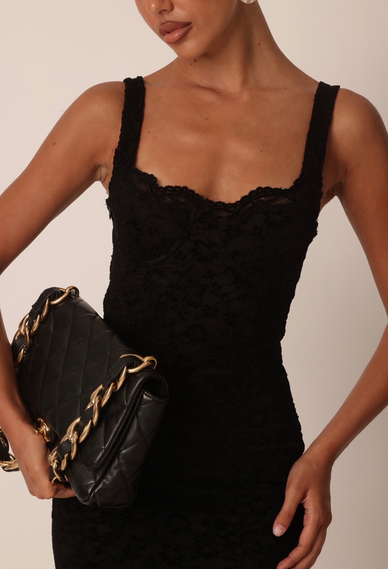 VESTITO PIZZO ROMANTICA NERO