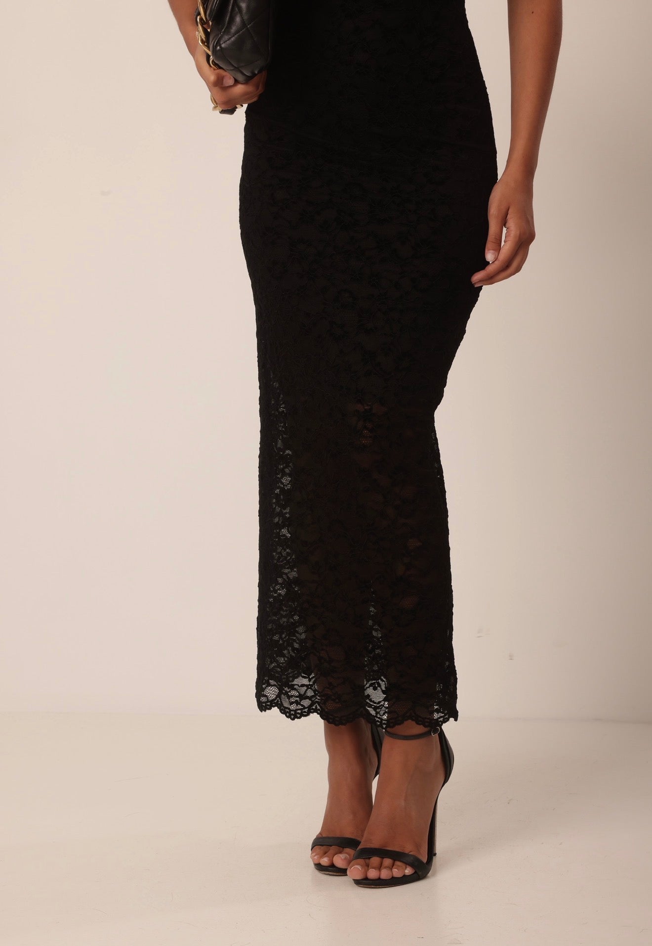 VESTITO PIZZO ROMANTICA NERO