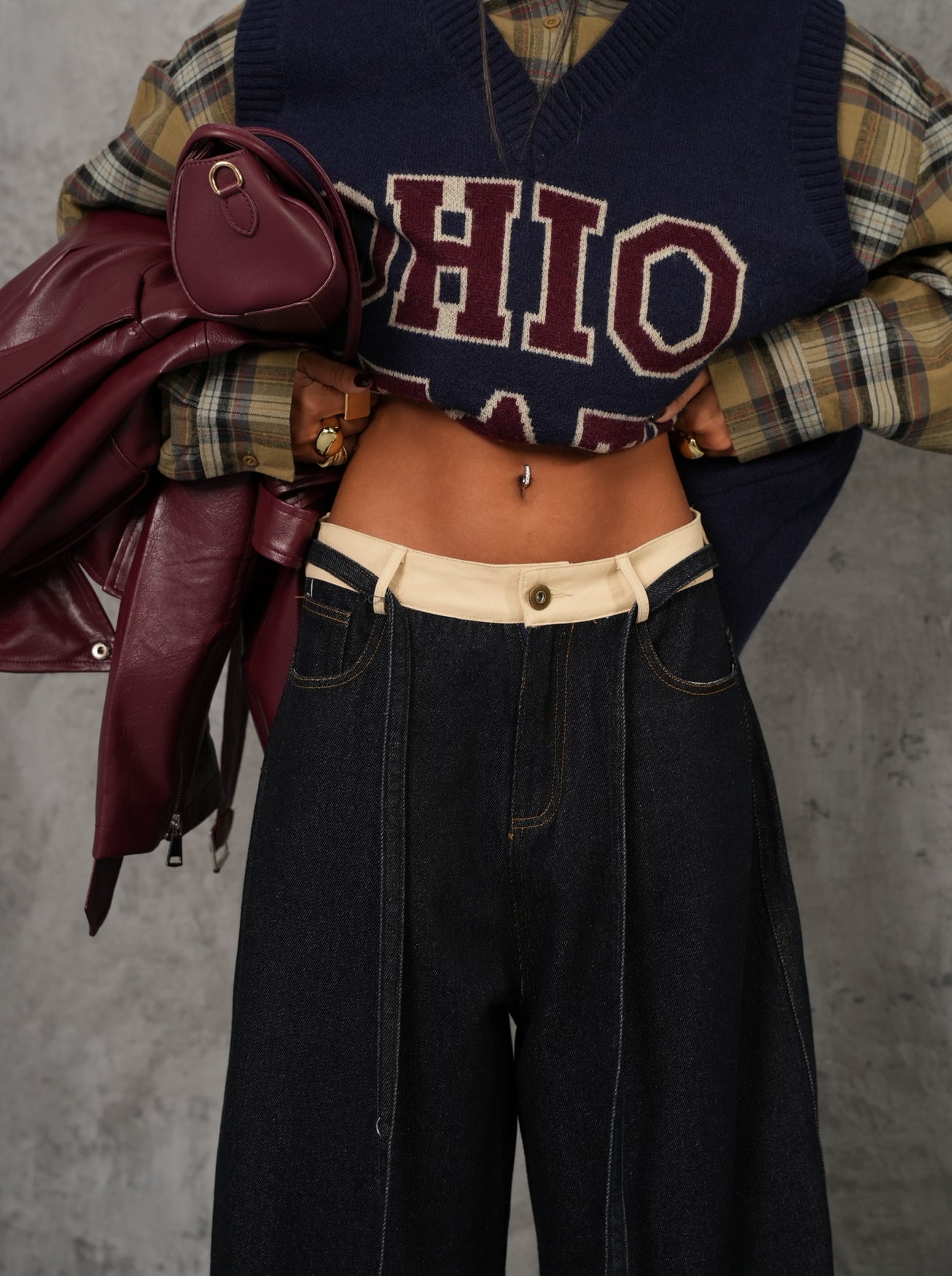 Jeans Alvaro denim scuro/beige