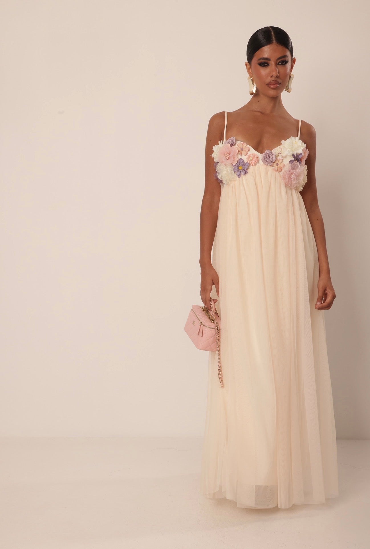 VESTITO FIORI MAIORI PANNA