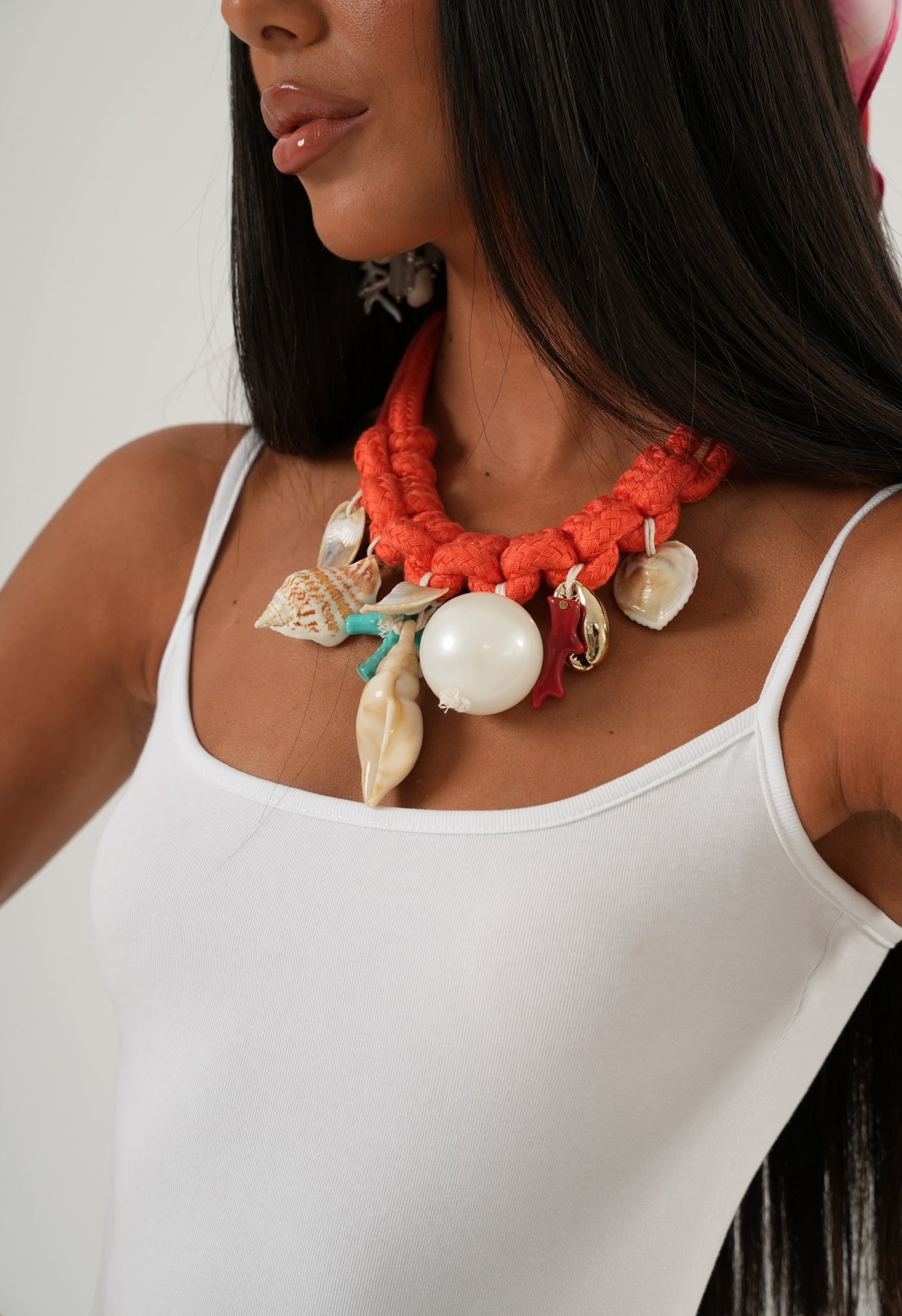 Collana corda Marella corallo