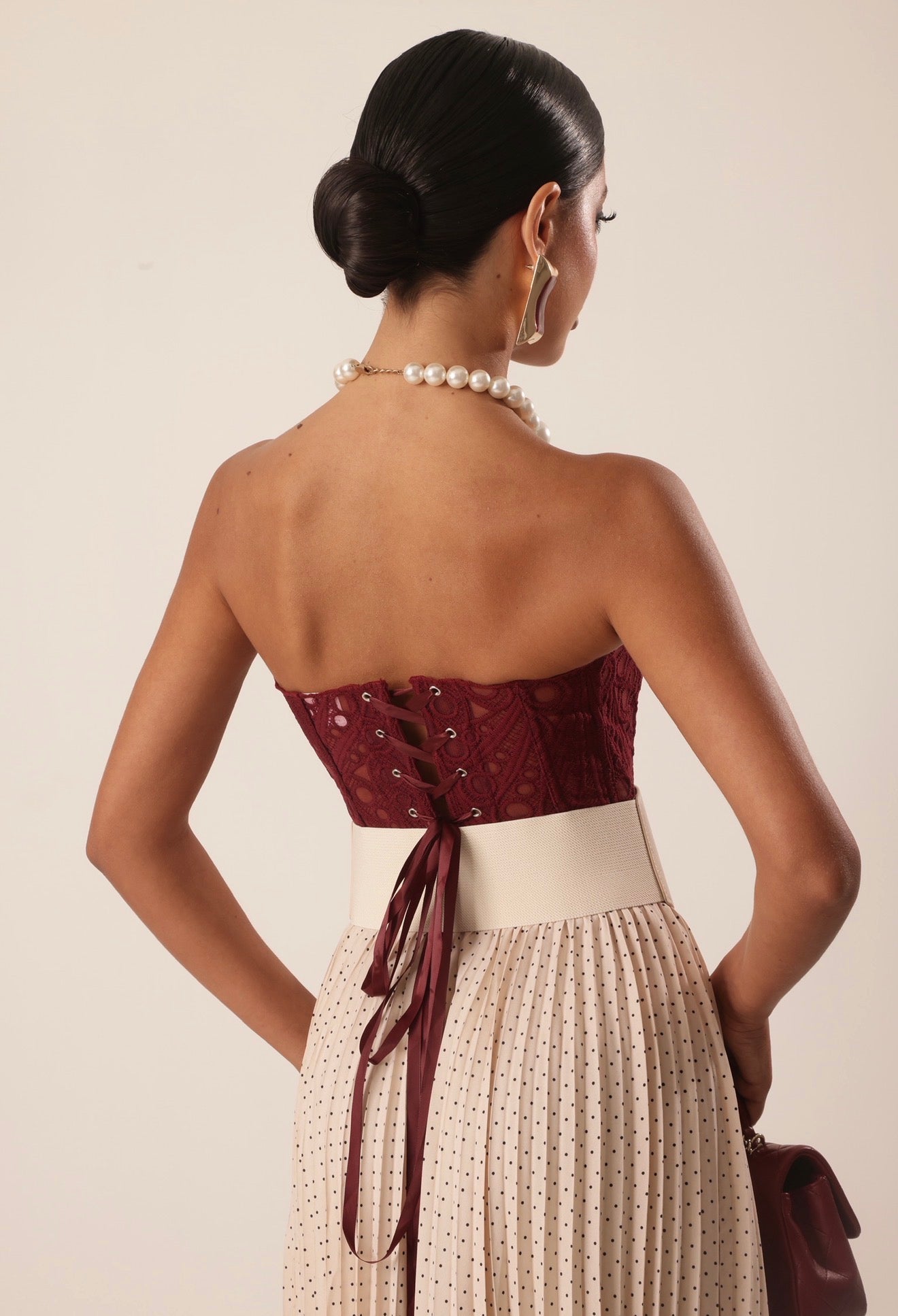 CORSETTO STRINGHE SIDNEY BORDEAUX