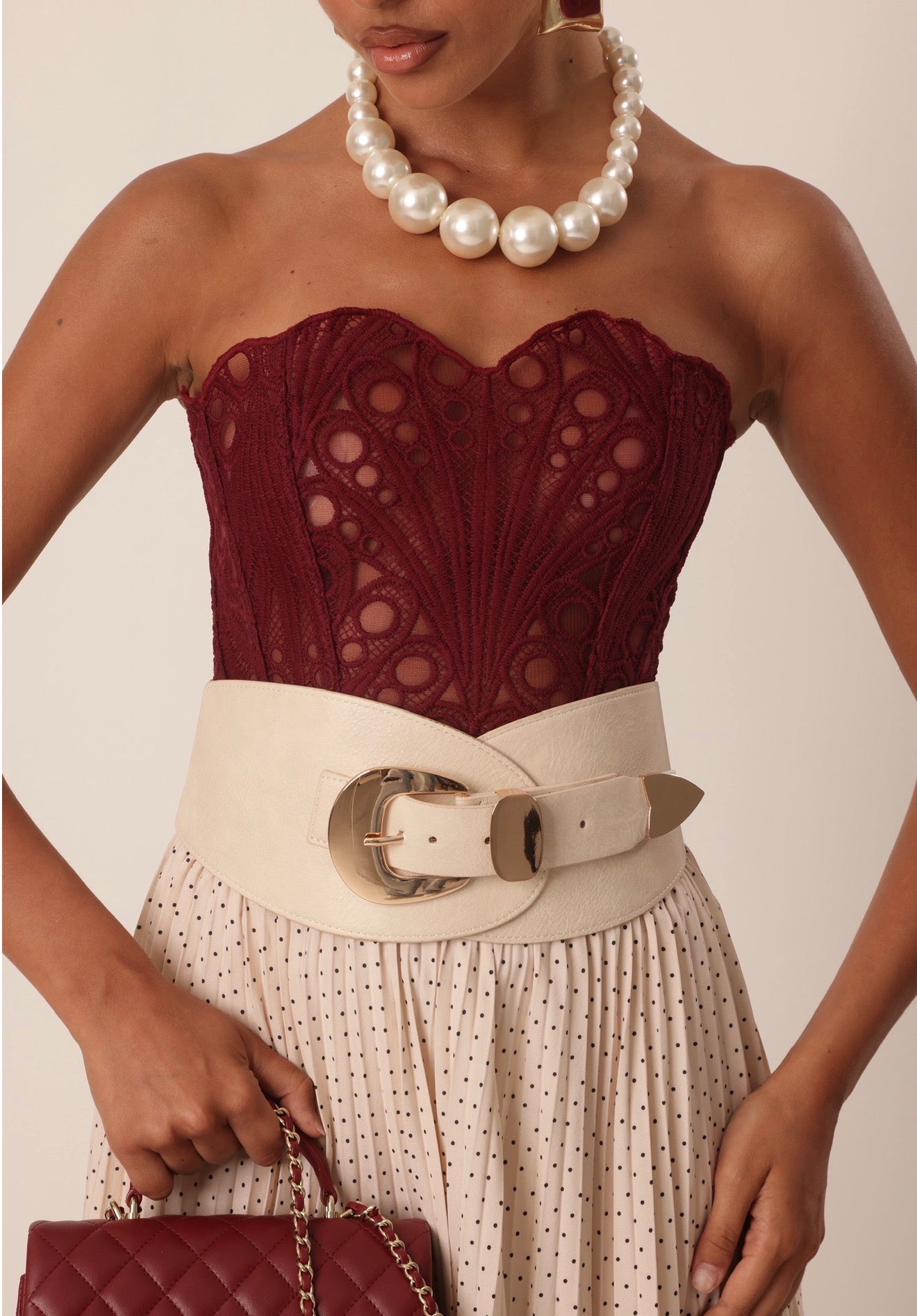 CORSETTO STRINGHE SIDNEY BORDEAUX