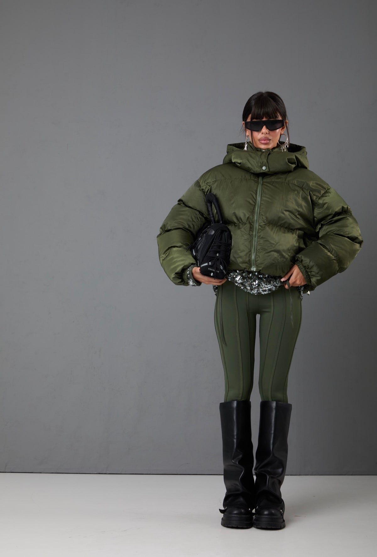 BOMBER CAPPUCCIO LENA VERDE