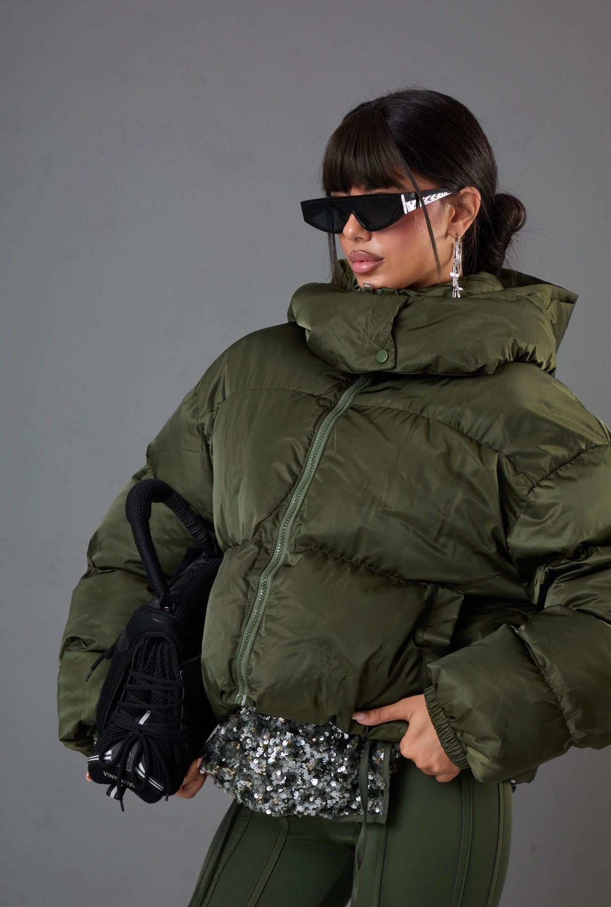 BOMBER CAPPUCCIO LENA VERDE