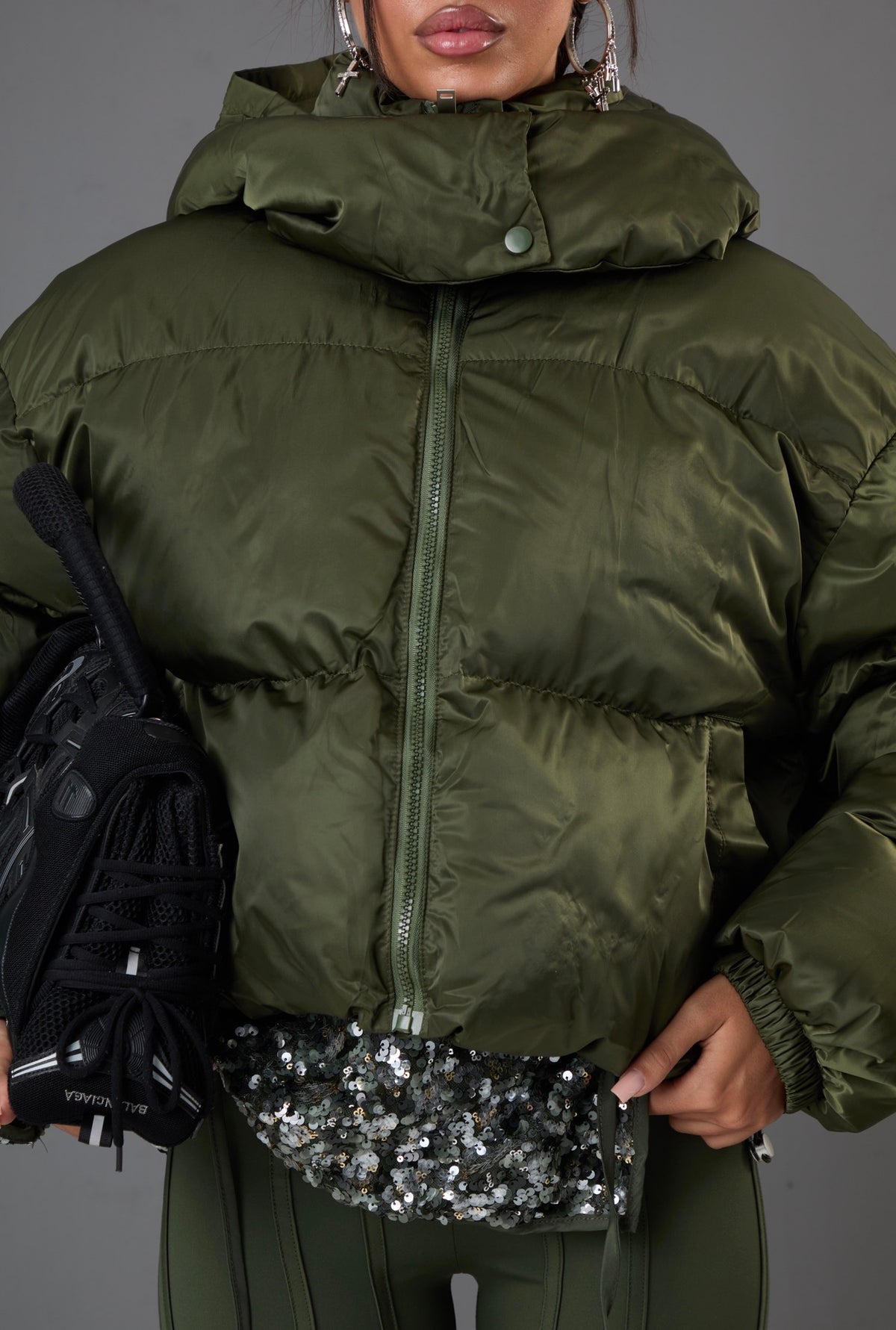 BOMBER CAPPUCCIO LENA VERDE