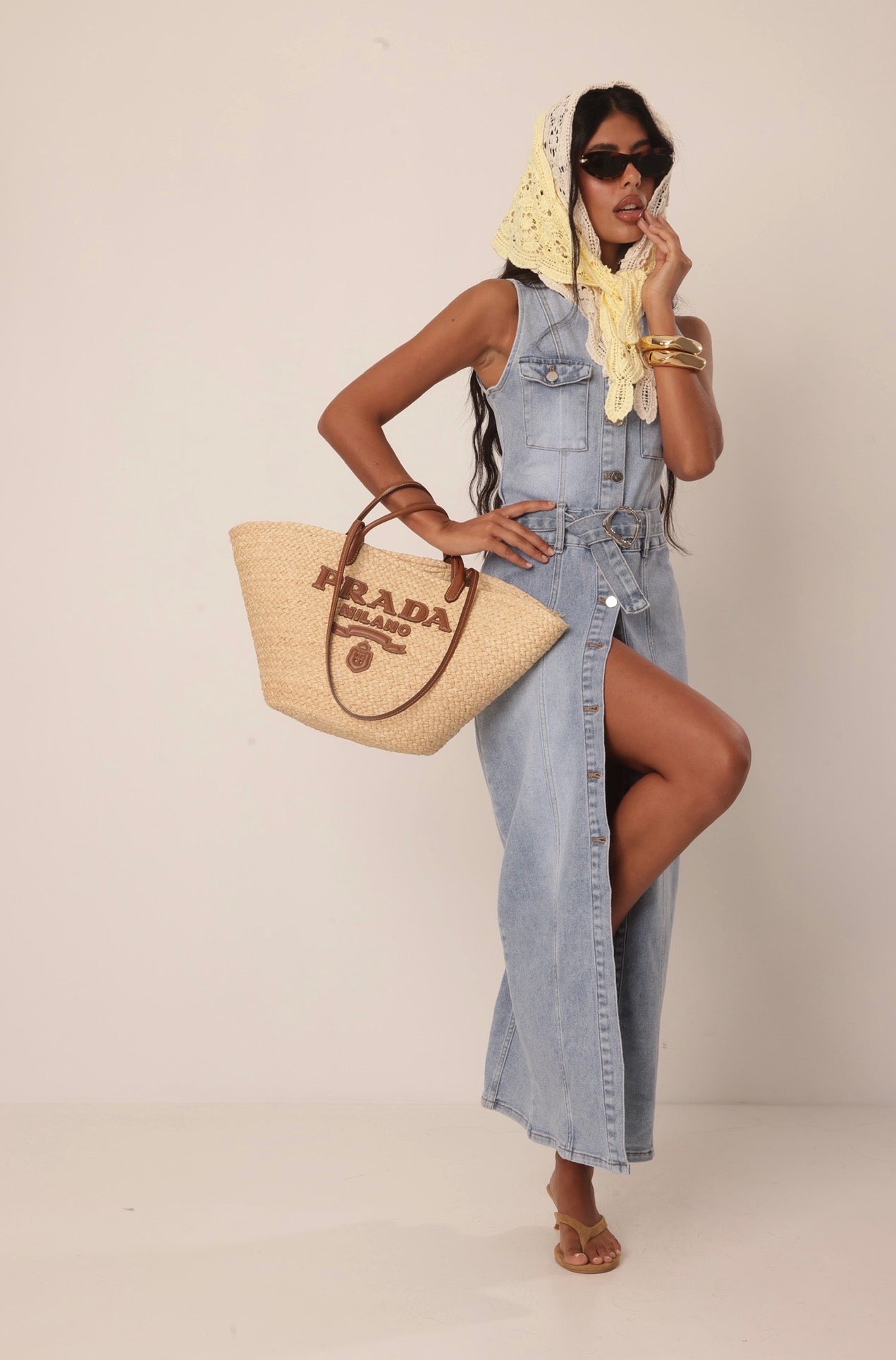 VESTITO BOTTONI NEMI DENIM CHIARO