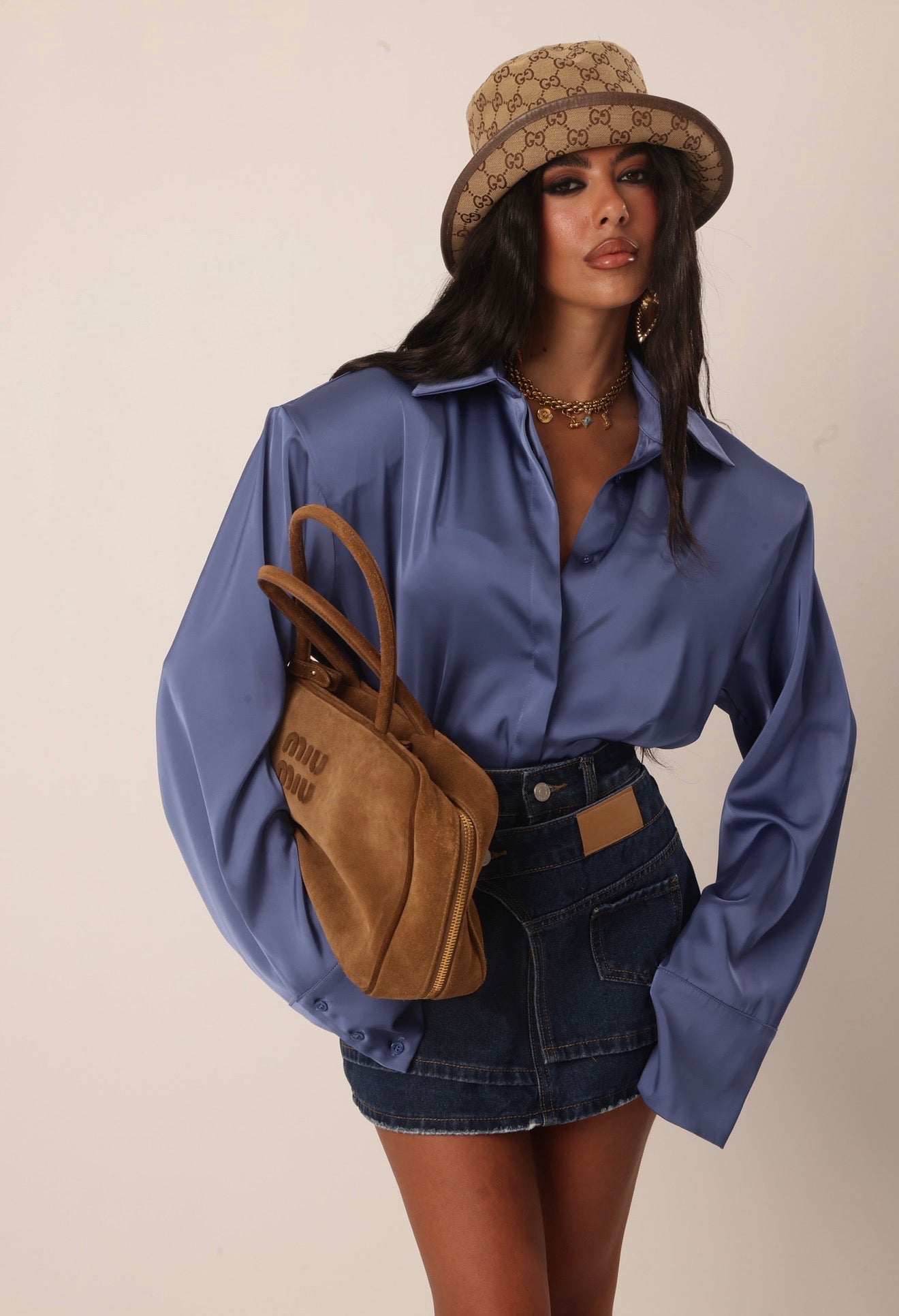 CAMICIA EFFETTO RASO JACOBS BLU