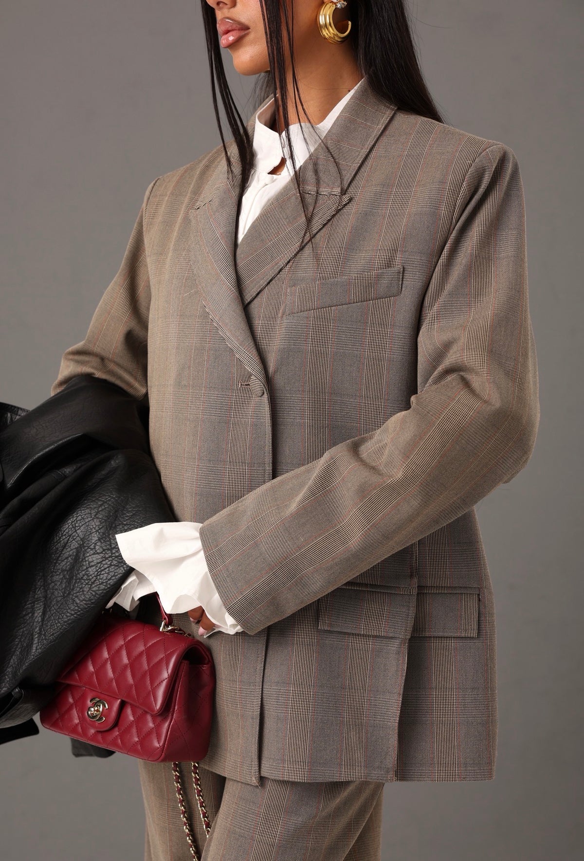 BLAZER PRINCIPE DI GALLES LUNARIA BEIGE