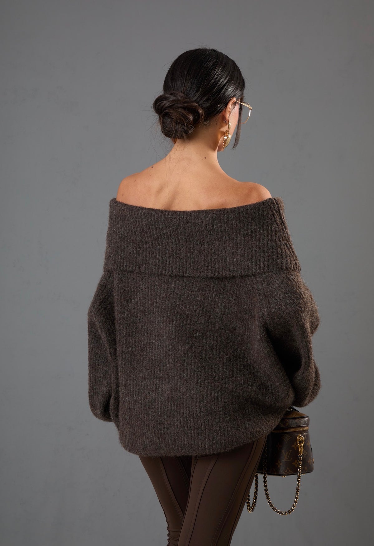 PULL SCOLLO A BARCA MISTY MARRONE