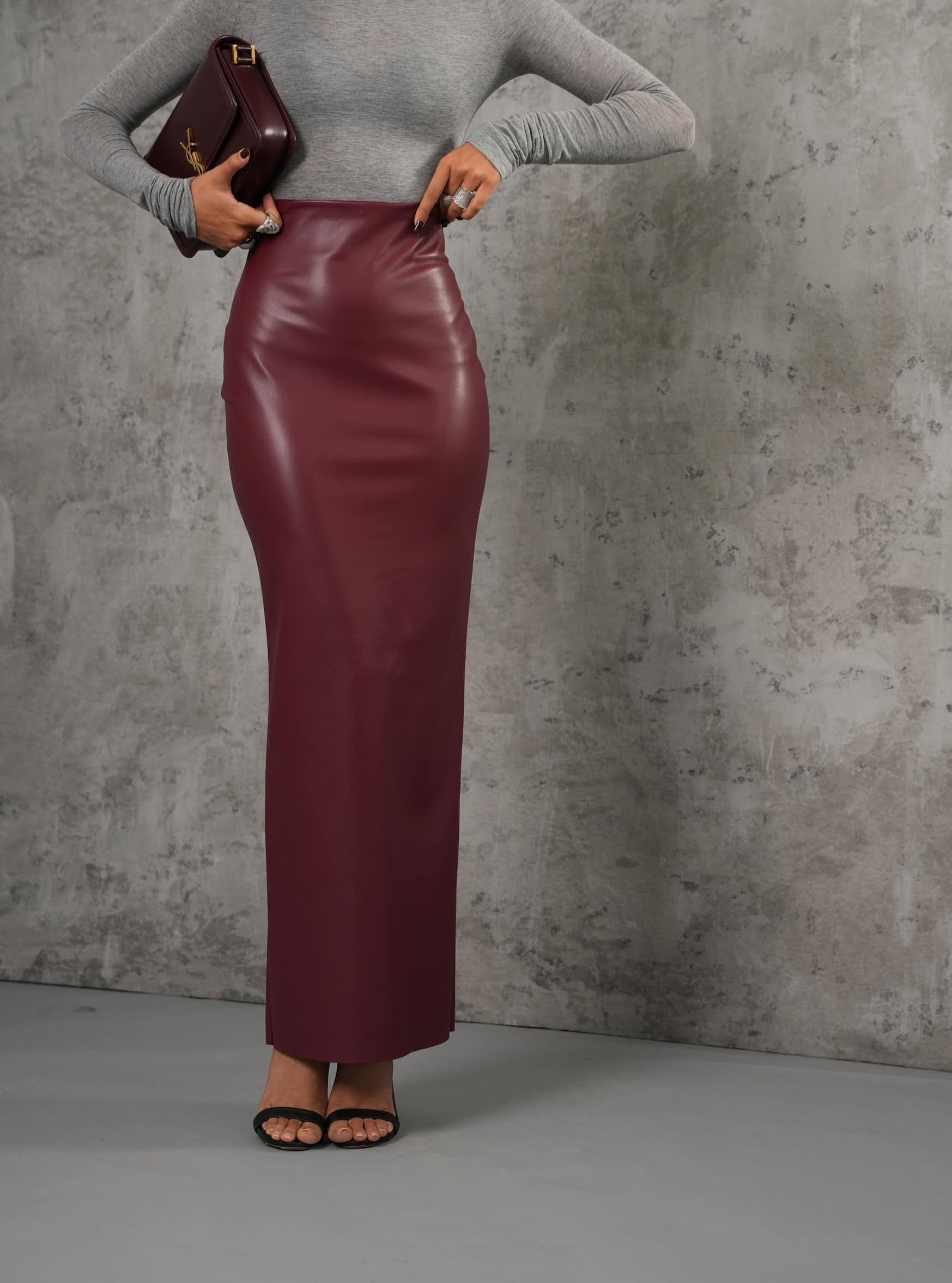 LONGUETTE ECOPELLE AMETISTA BORDEAUX BY MARZIA MANGO