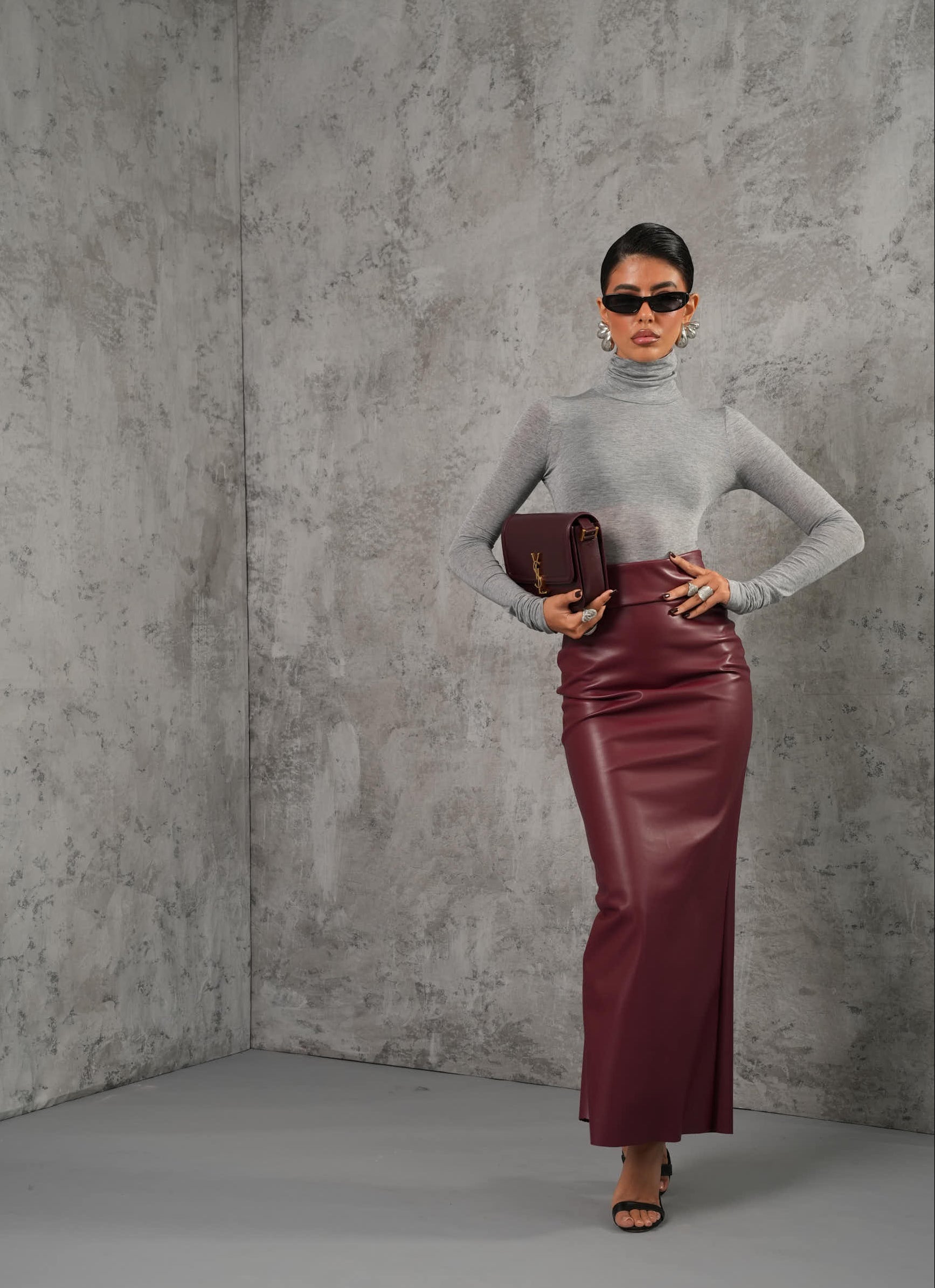 LONGUETTE ECOPELLE AMETISTA BORDEAUX BY MARZIA MANGO