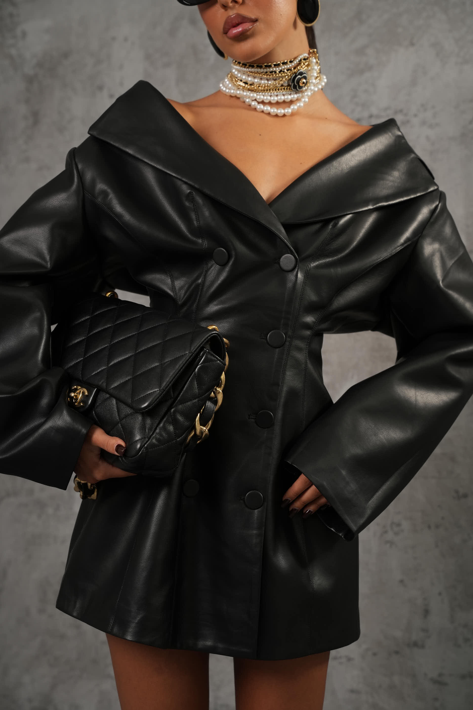 GIACCA/VESTITO ECOPELLE BANUS NERO