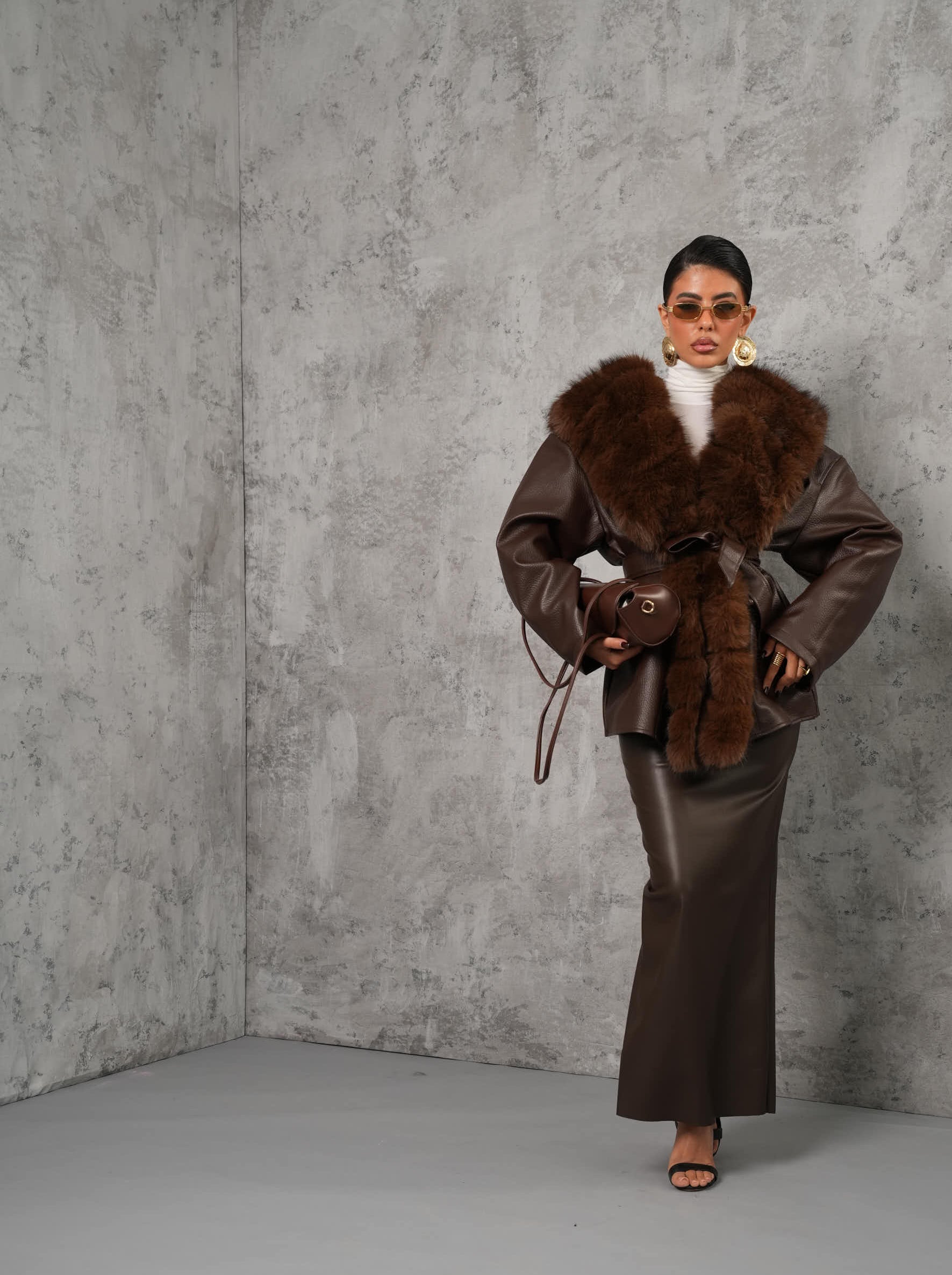 LONGUETTE ECOPELLE AMETISTA MARRONE BY MARZIA MANGO