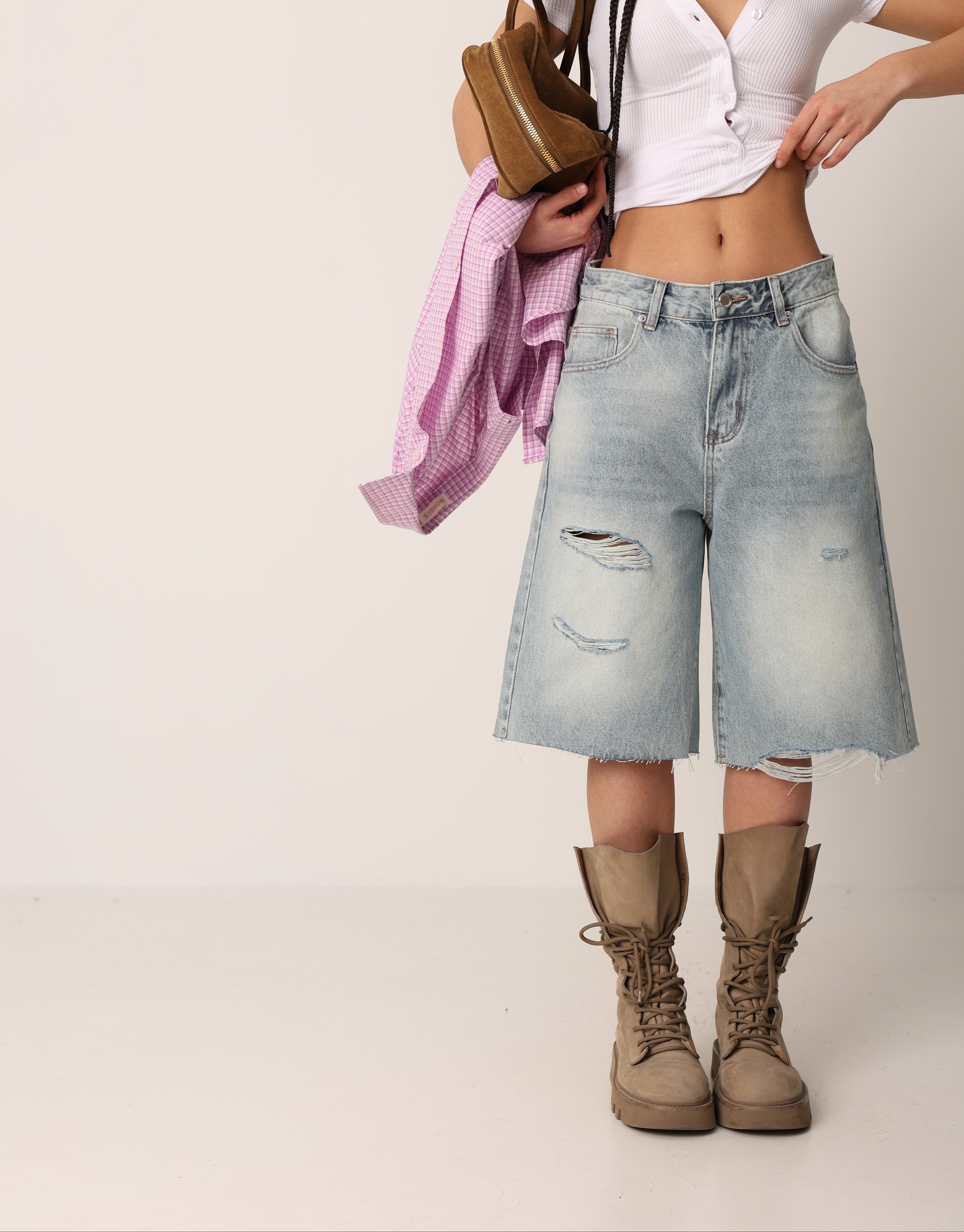 BERMUDA ROTTURE FLORIANA DENIM