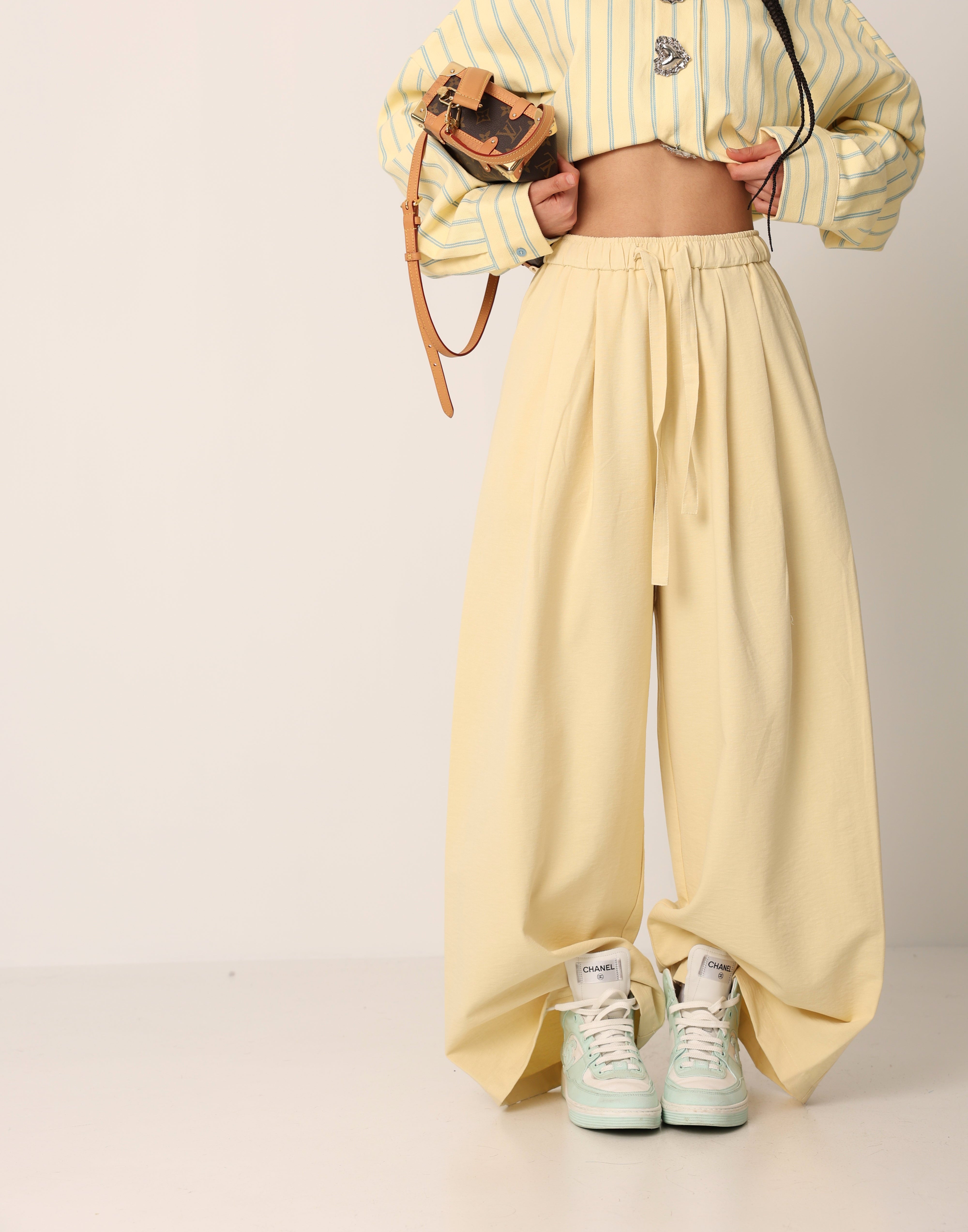 PANTALONI PALAZZO VIETNAM GIALLI